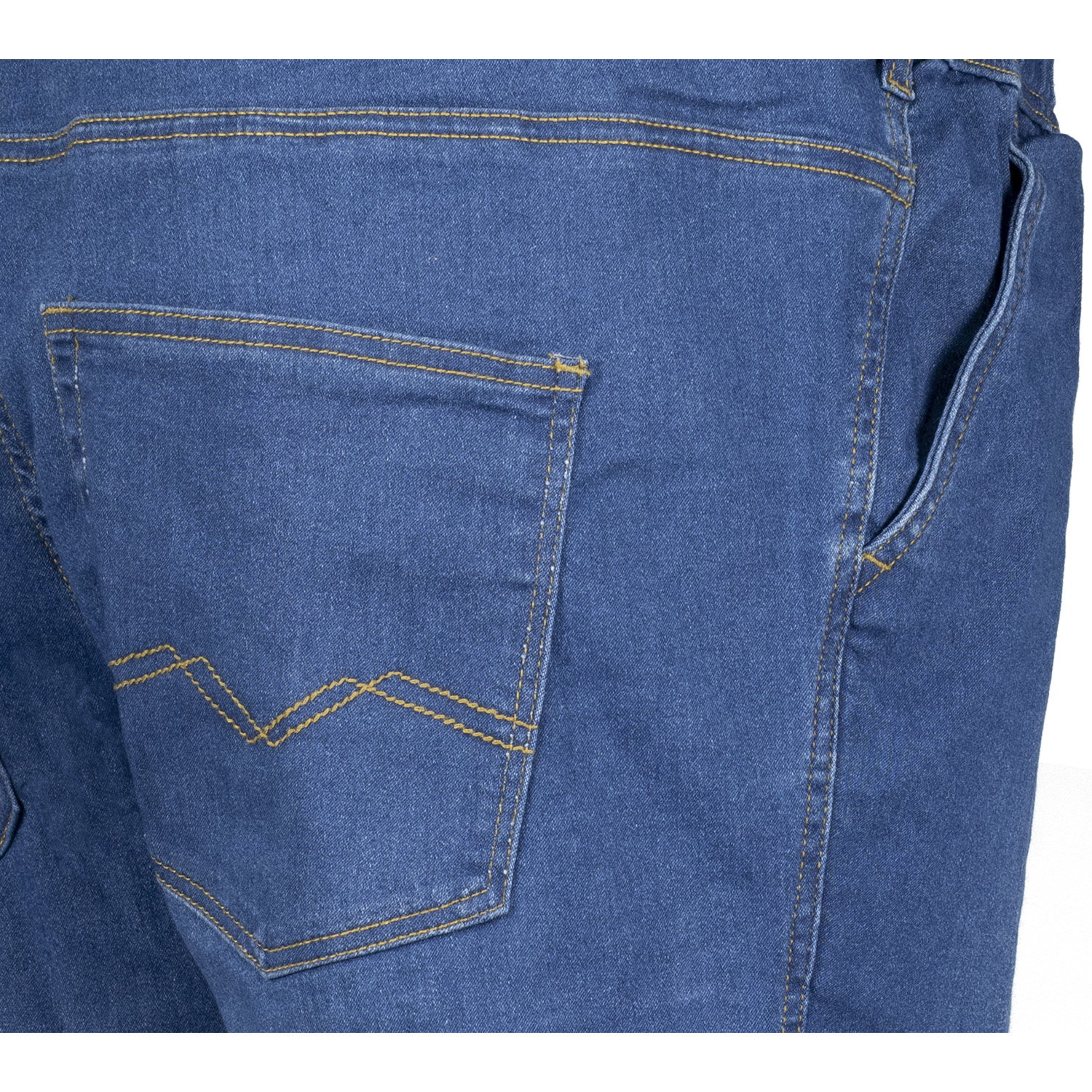 Jeans sweatpants long in medium blue for men by Adamo series "Texas" in oversizes up to 12XL