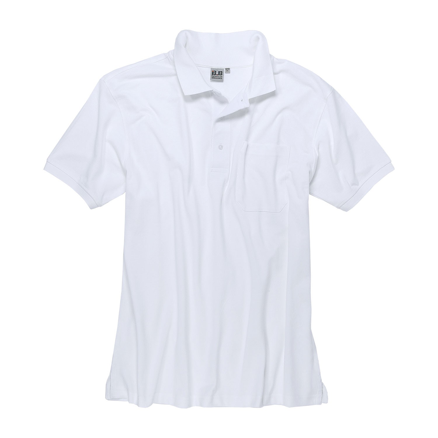 White polo shirt by Big-Basics in oversizes up to 8XL