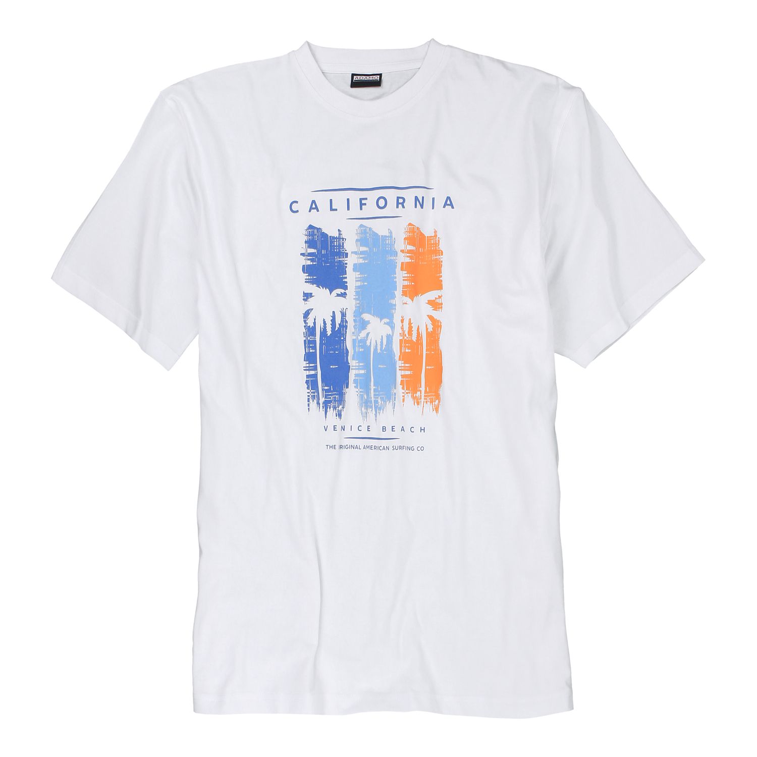 T-shirt "California" in white with imprint by Adamo for men up to oversize 12XL
