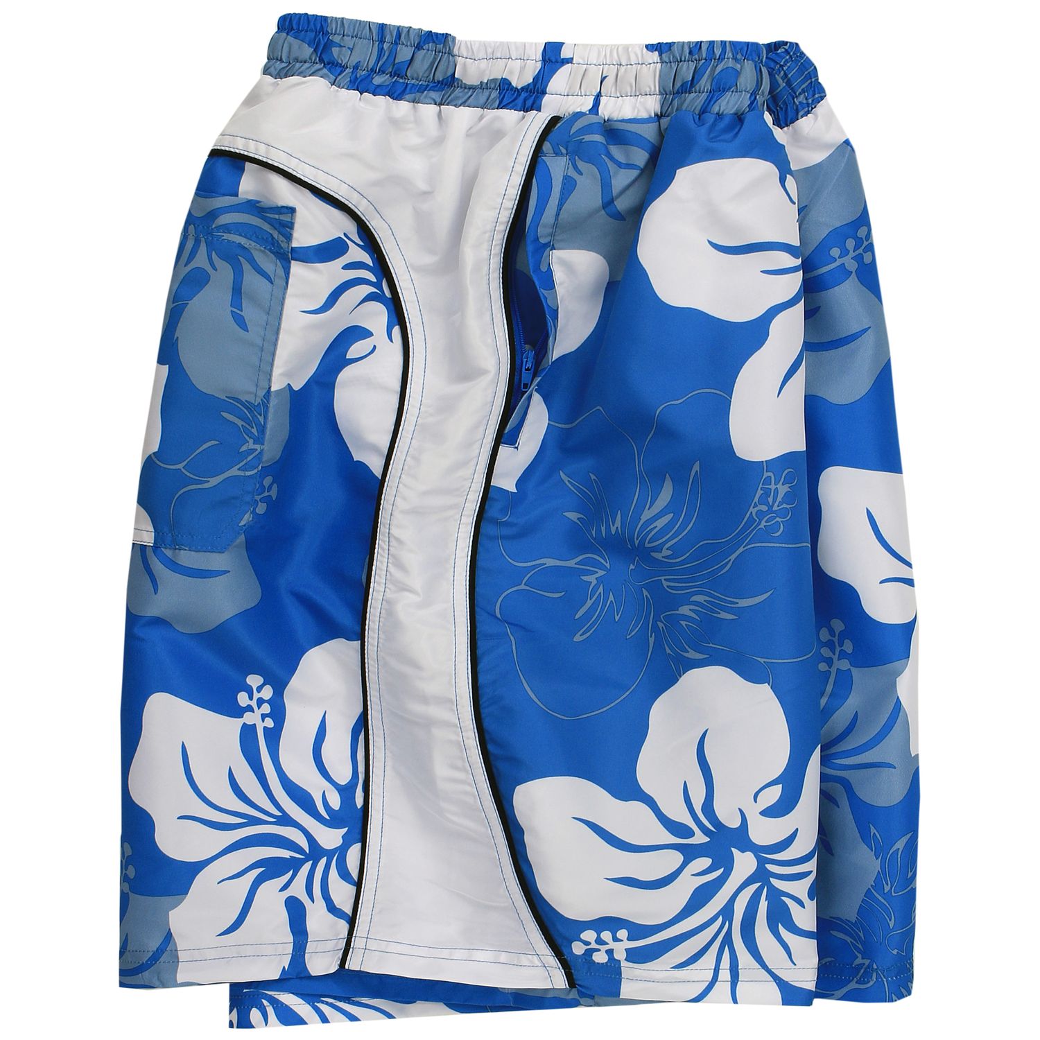 Bathing shorts by Abraxas for men light blue-white patterned in oversizes up to 10XL