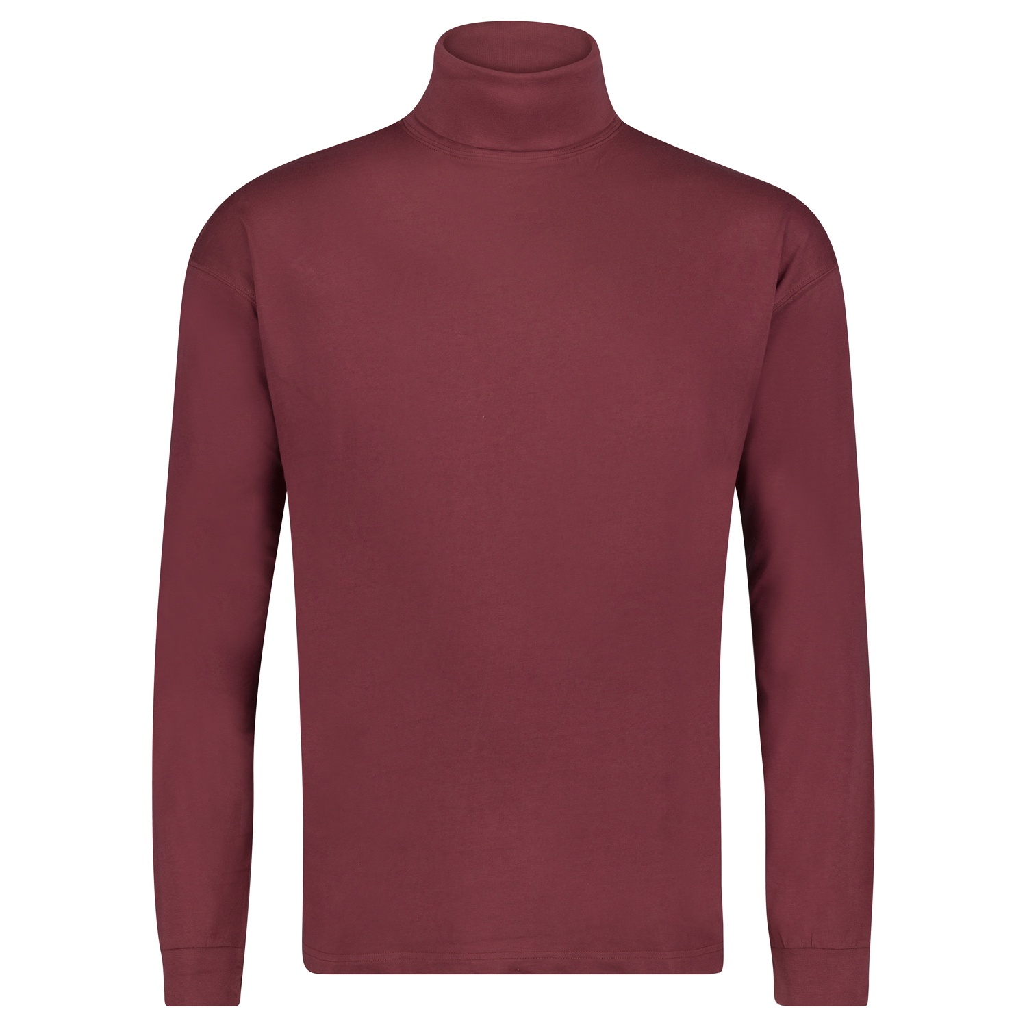 Longsleeve for men with turtle neck COMFORT FIT in dark red by ADAMO in size 2XL up to oversize 12XL