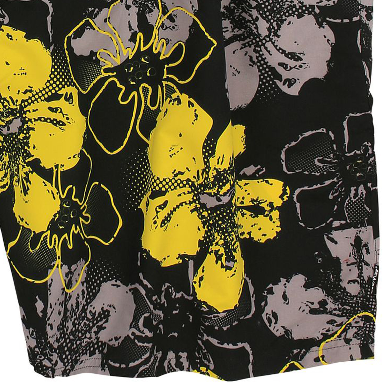 Badeshort Bade-Bermuda von elemar in großen Größen in 9XL 10XL mehrfarbig in schwarz-gelb-grau mit Blumenmuster für Männer