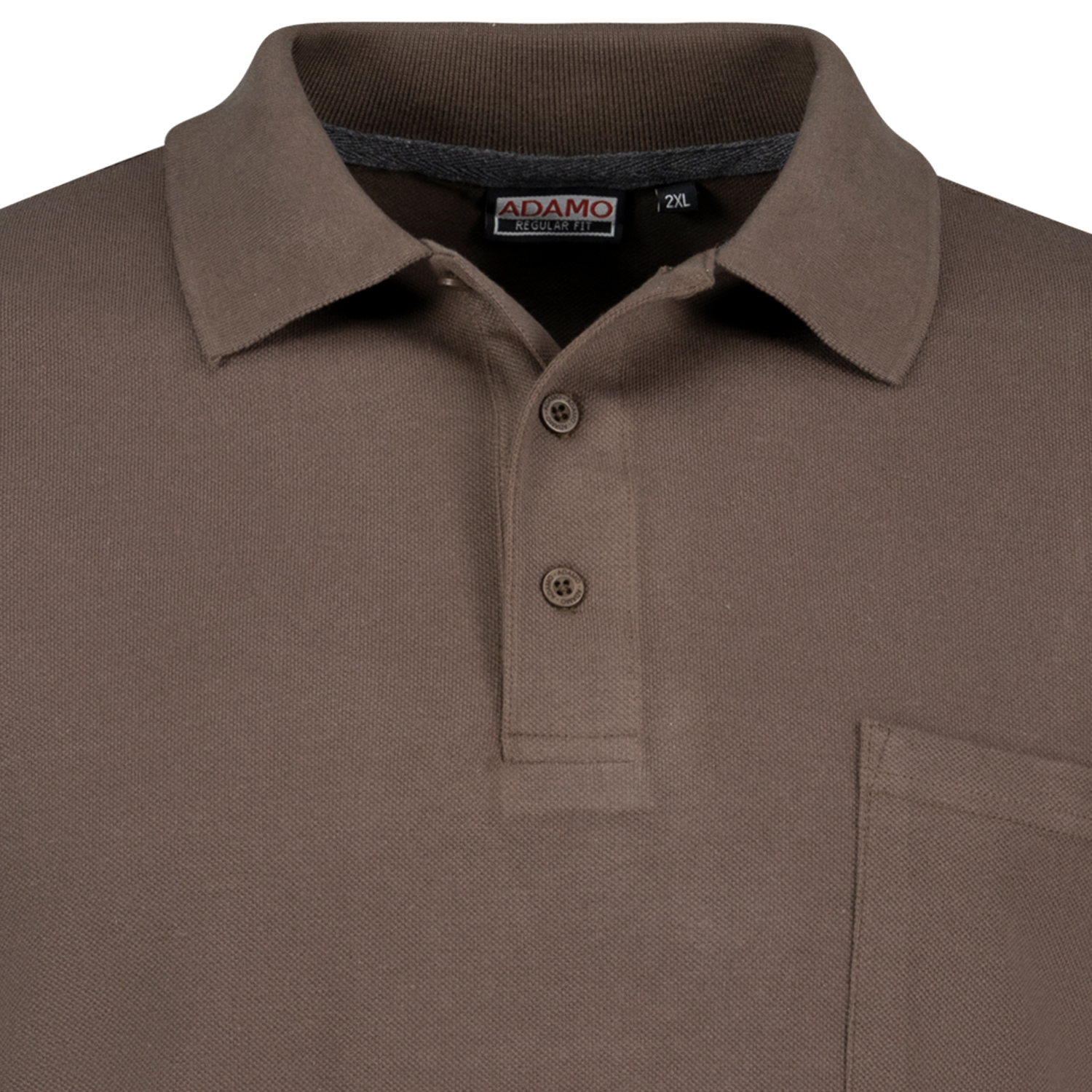 Short sleeve polo shirt REGULAR FIT series Keno by Adamo in brown up to oversize 10XL