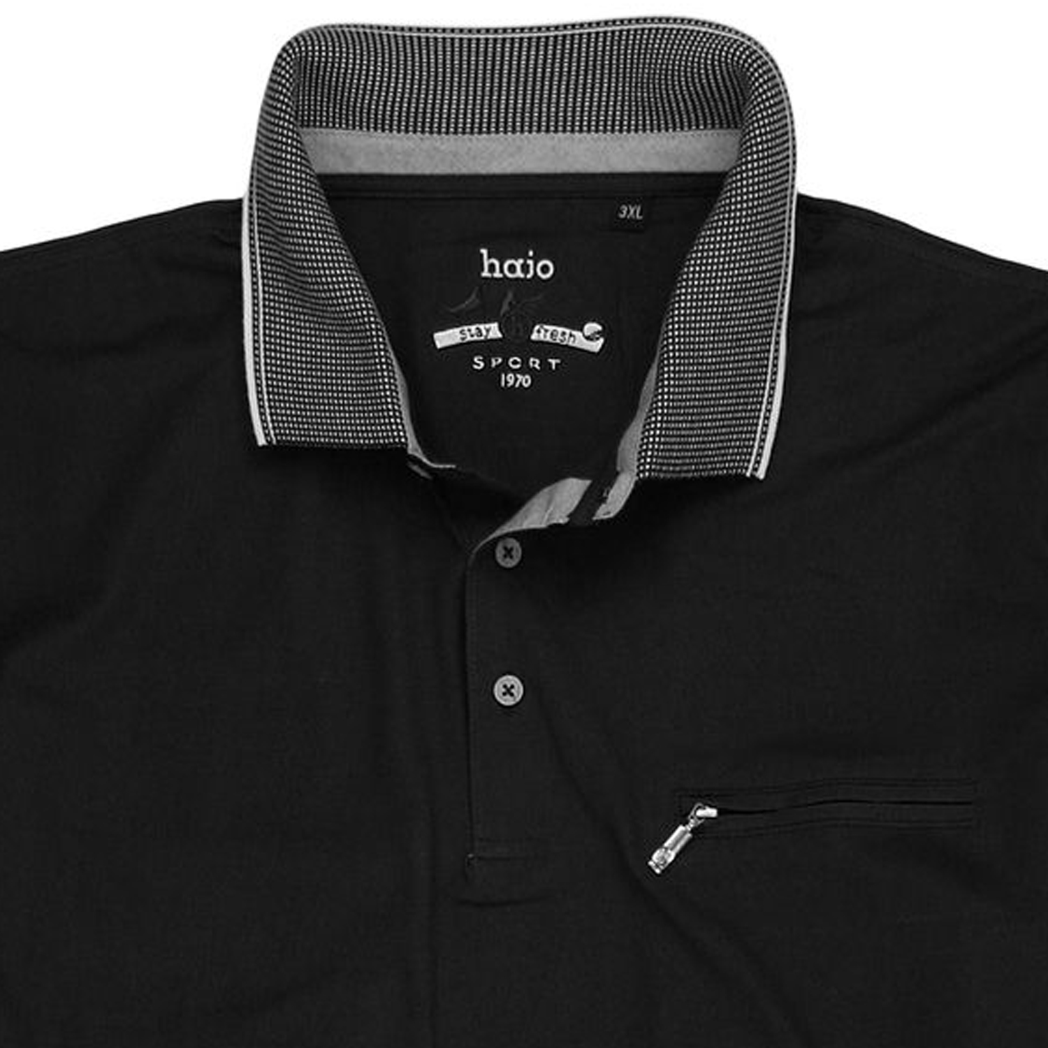 Polo shirt "stay fresh" for men by hajo in black up to oversize 6XL