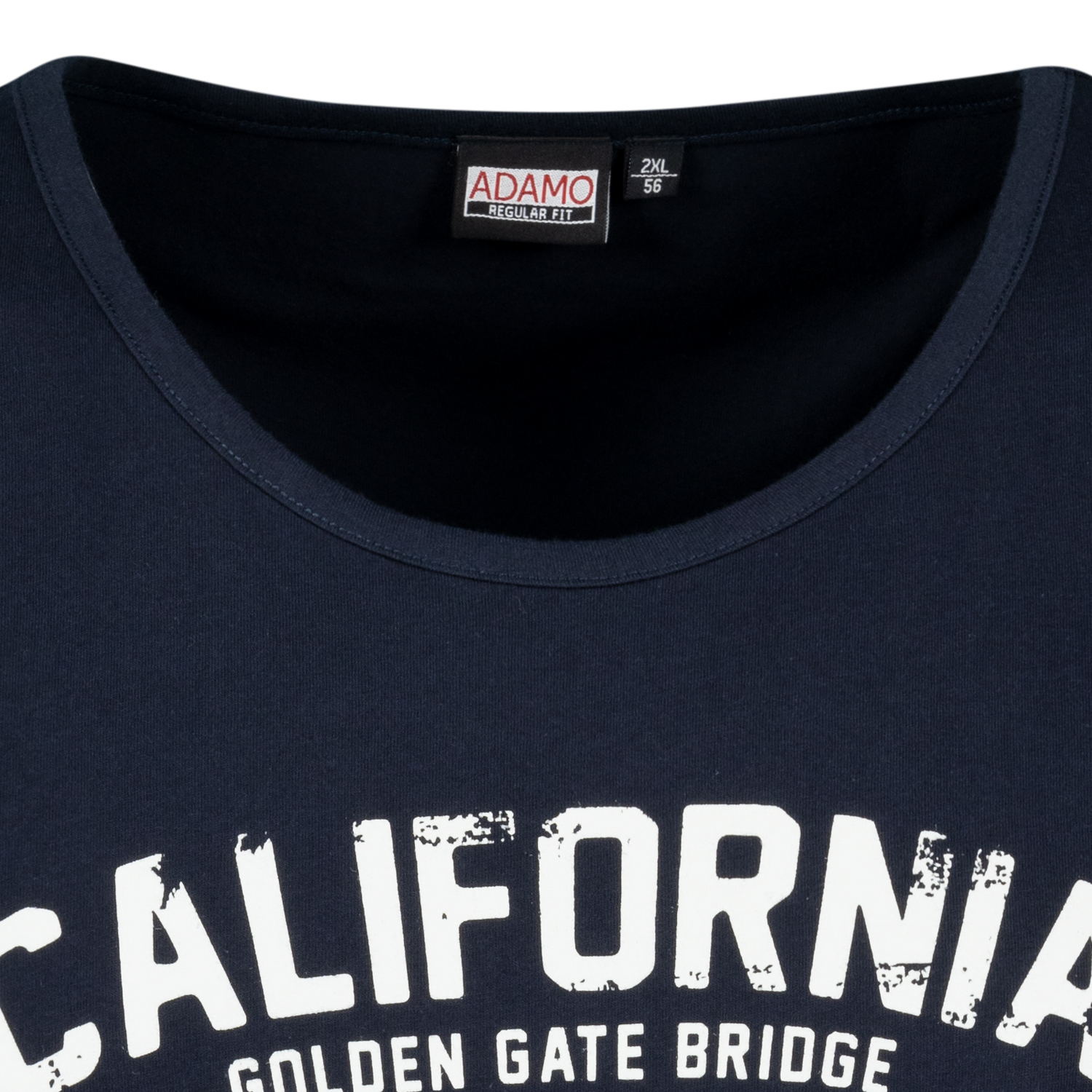 Printed muscle shirt by ADAMO navy in sizes 2XL-12XL series "Golden Gate" COMFORT FIT