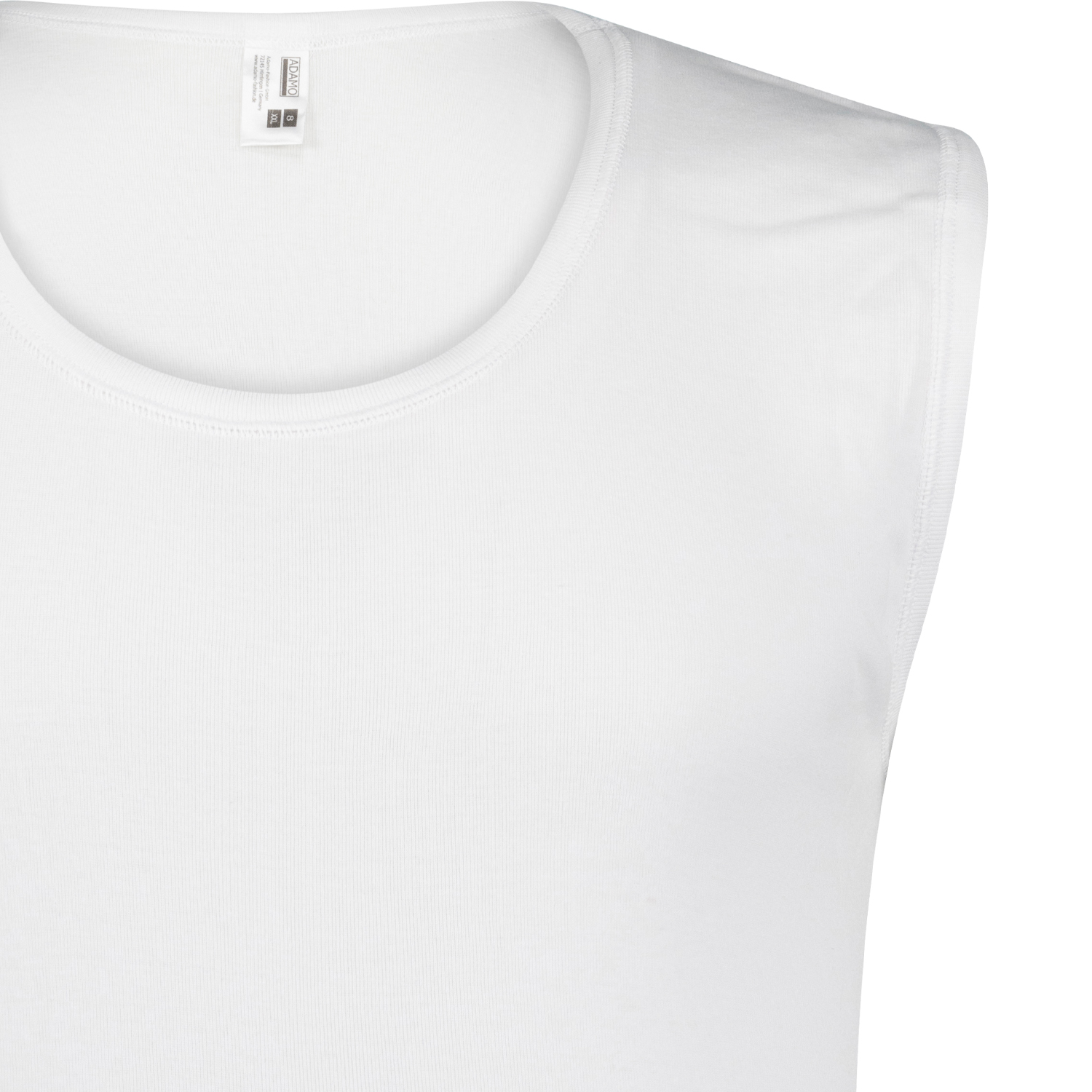 Weißes Cityshirt ohne Arm von ADAMO in großen Größen bis 20