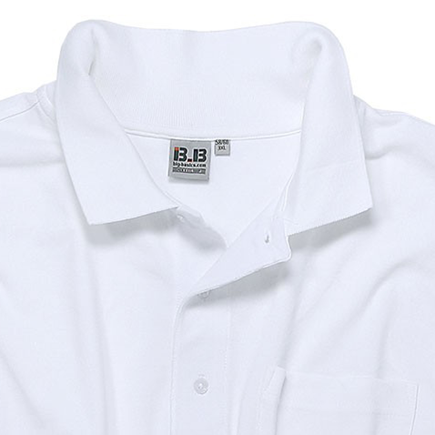 White polo shirt by Big-Basics in oversizes up to 8XL