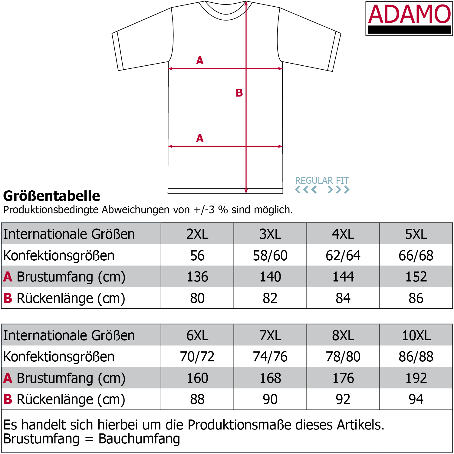 ADAMO Rundhals T-Shirt Serie Longboard bedruckt in Übergrößen bis 10XL Regular Fit für Herren