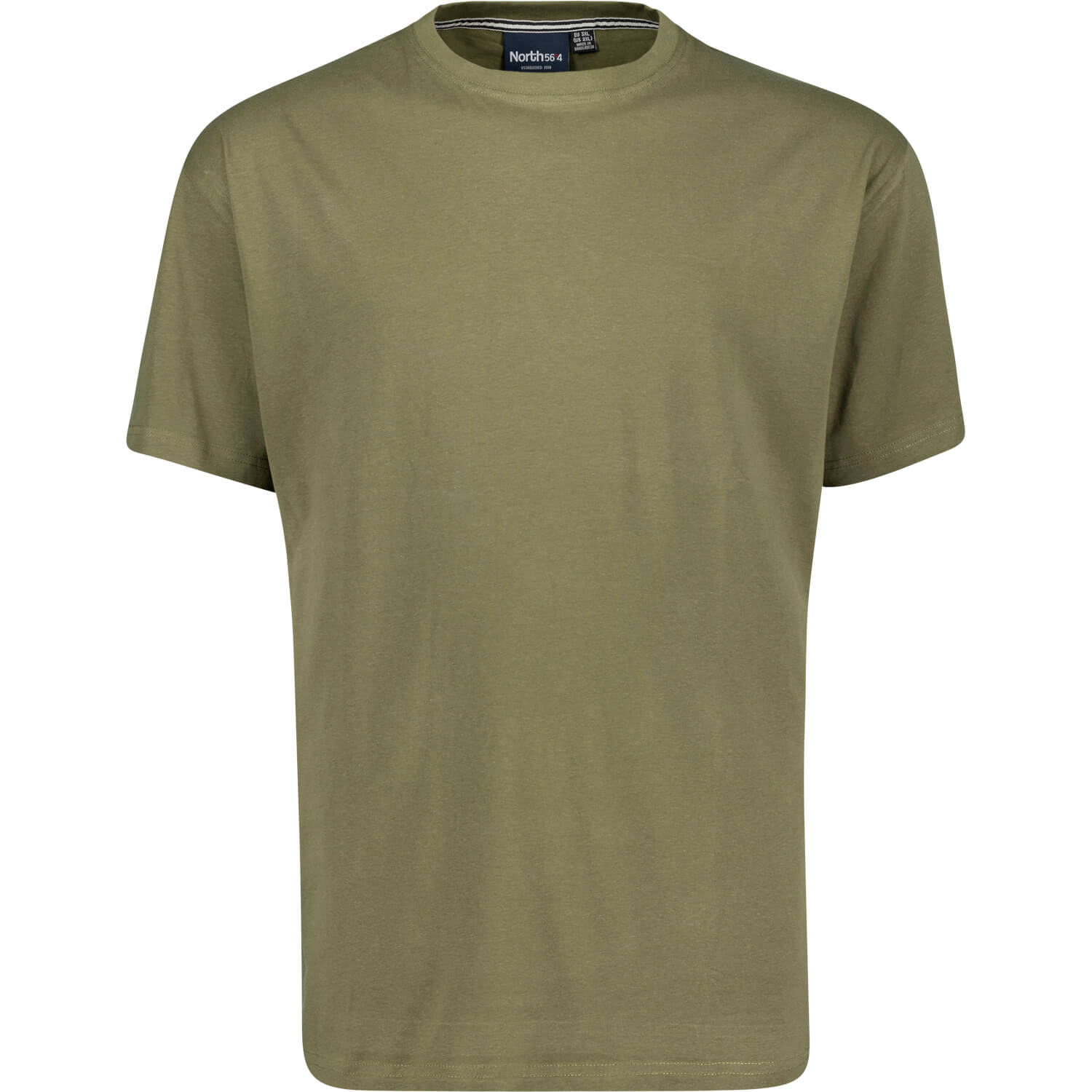 Basic T-Shirt für Herren von North 56°4 in Übergrößen 3XL - 8XL olivgrün