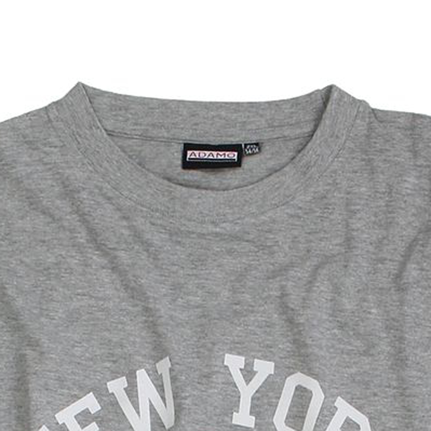 Übergrößen Herren T-Shirt mit Rundhals bedruckt in graumeliert von Adamo Größe 2XL bis 12XL