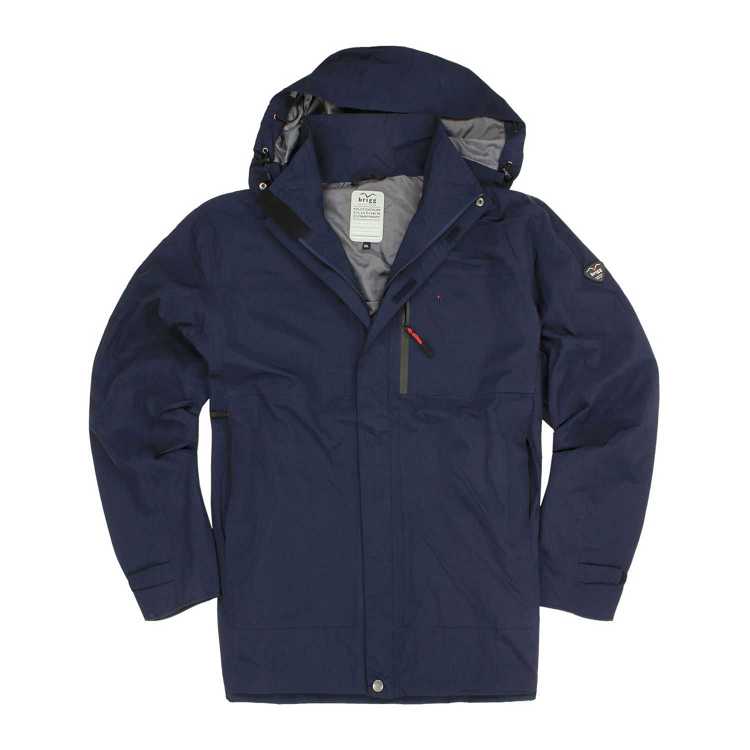 Lightweight functional jacket in navy by Brigg up to oversize 10XL