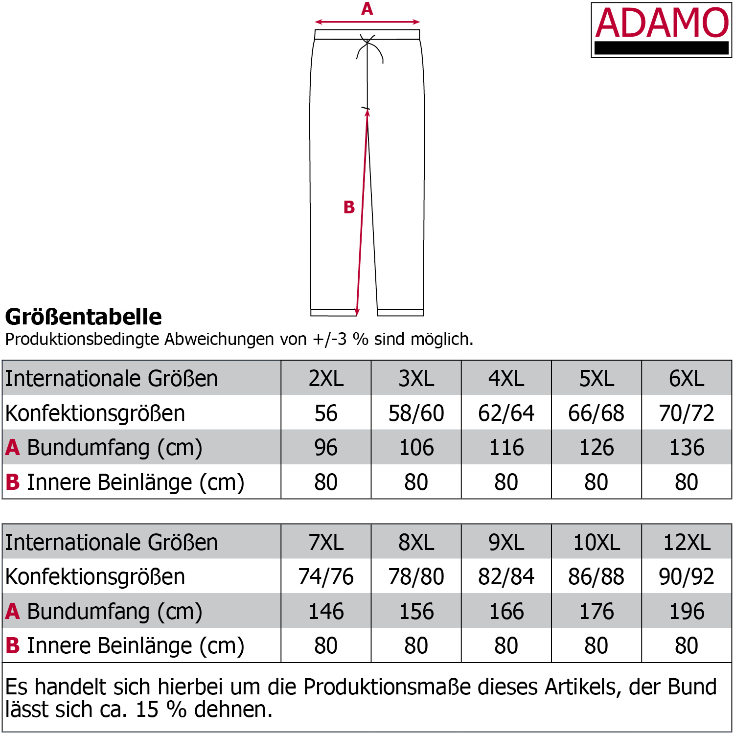Outdoor Zipp-Off-Hose für Herren Modell Tobias von Adamo bis Übergröße 12XL