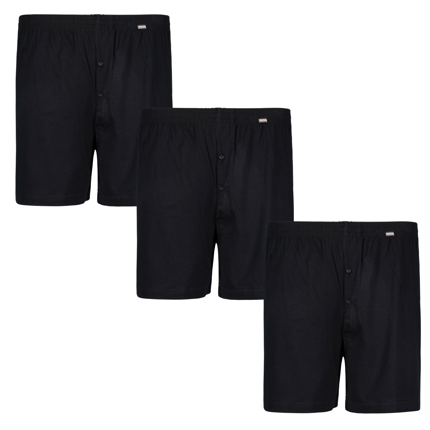 Black triple pack "JAMES" boxershorts by ADAMO in large sizes up to 20