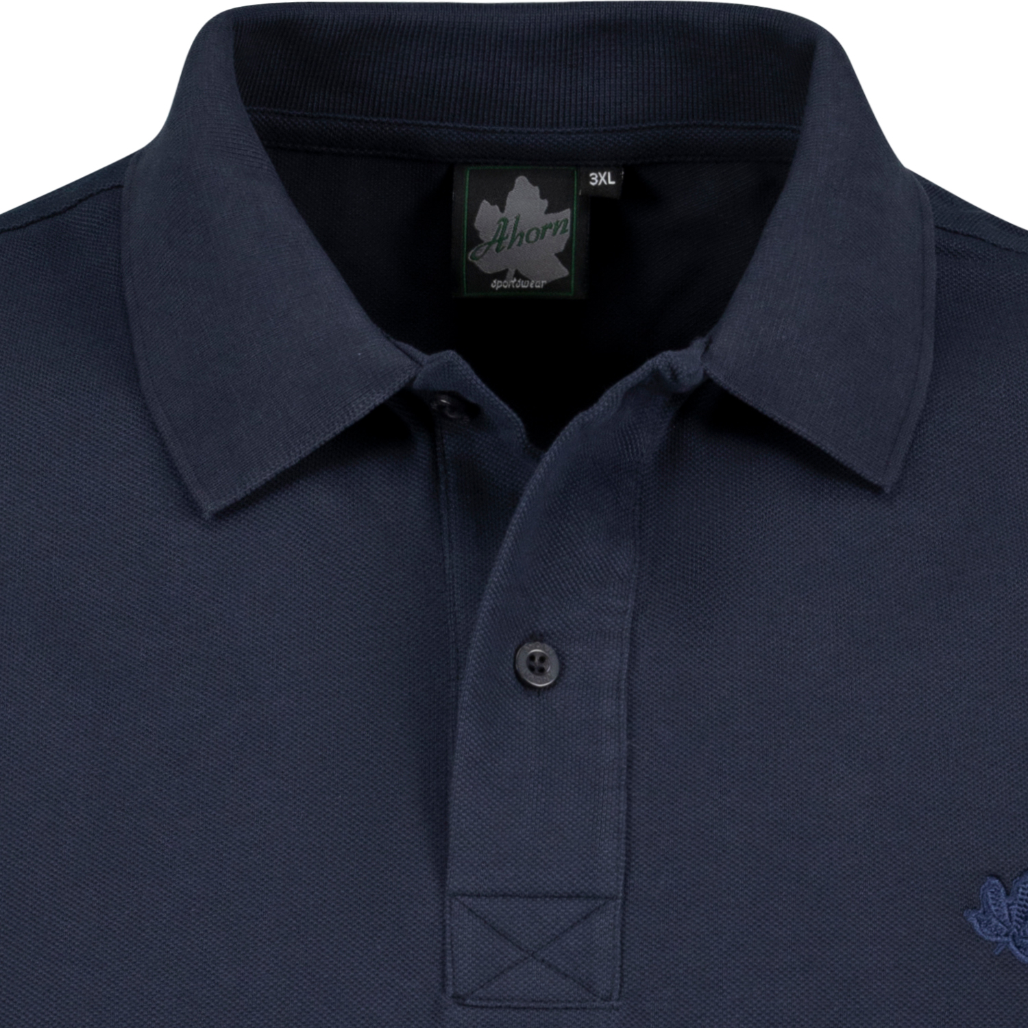 Übergrößen Herren Piqué Poloshirt kurzarm in dunkelblau von Ahorn Sportswear Größe 2XL-10XL