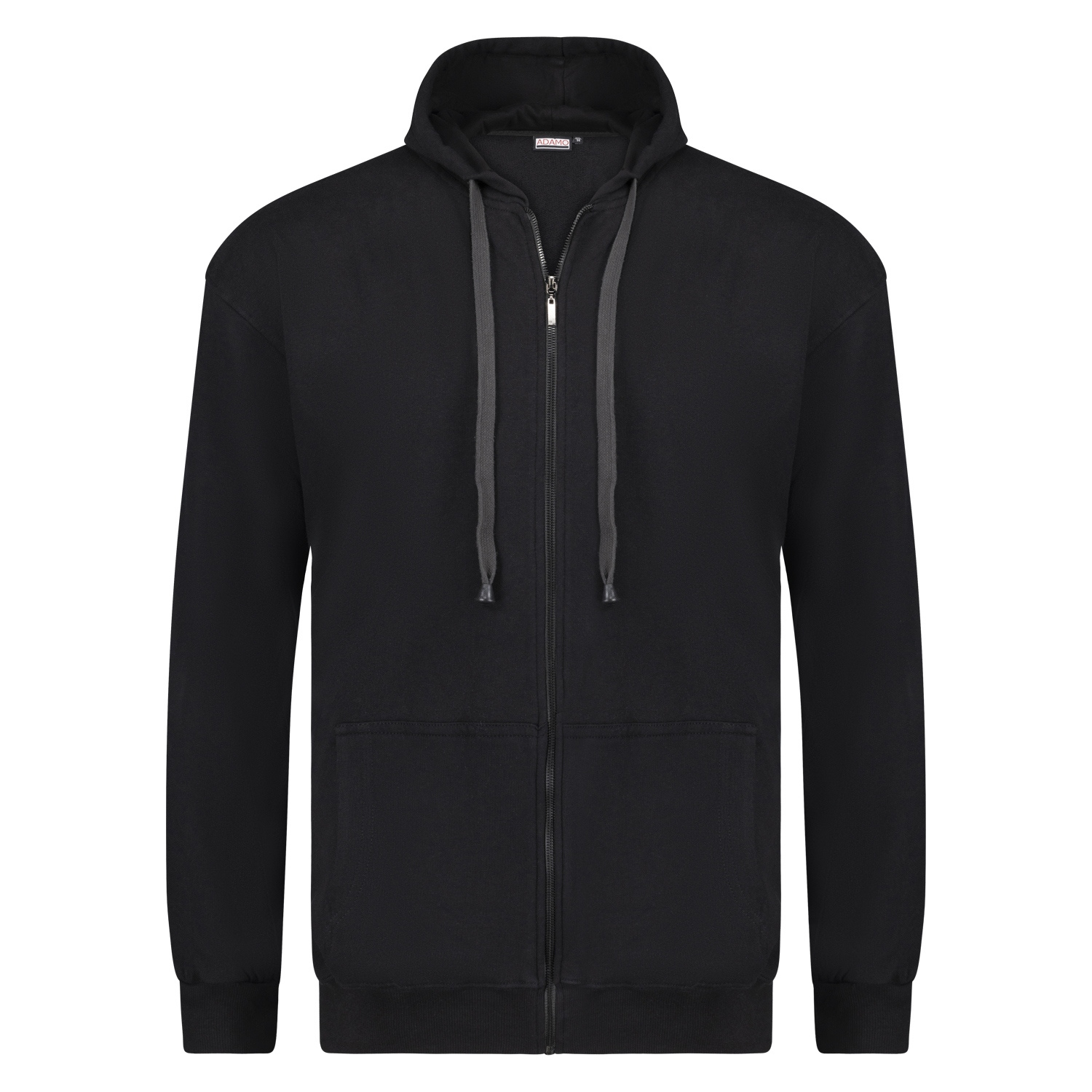 Hooded Sweatjacket ATHEN from Adamo black in oversizes up to 14XL