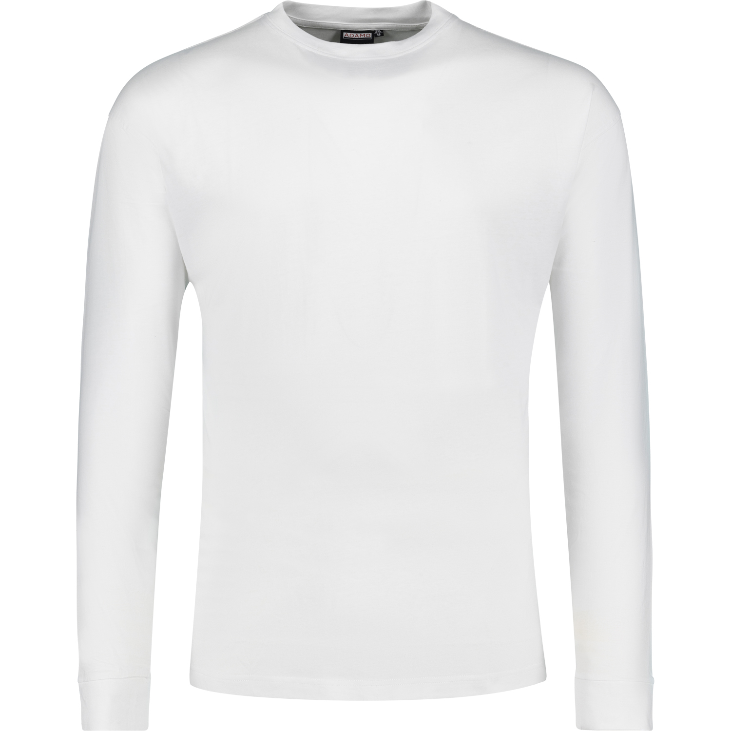 ADAMO longsleeve COMFORT FIT for men in white with round neck up to size 12XL