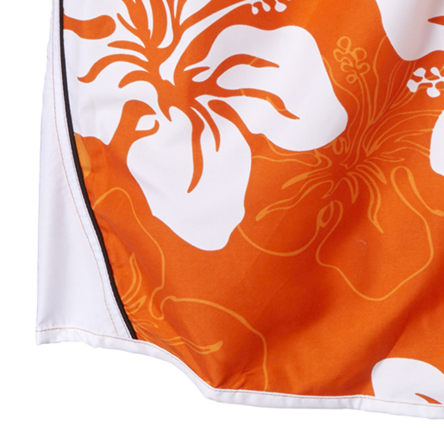 Badeshort von eleMar in orange-weiß für Herren Übergrößen 7XL bis 10XL geblümt