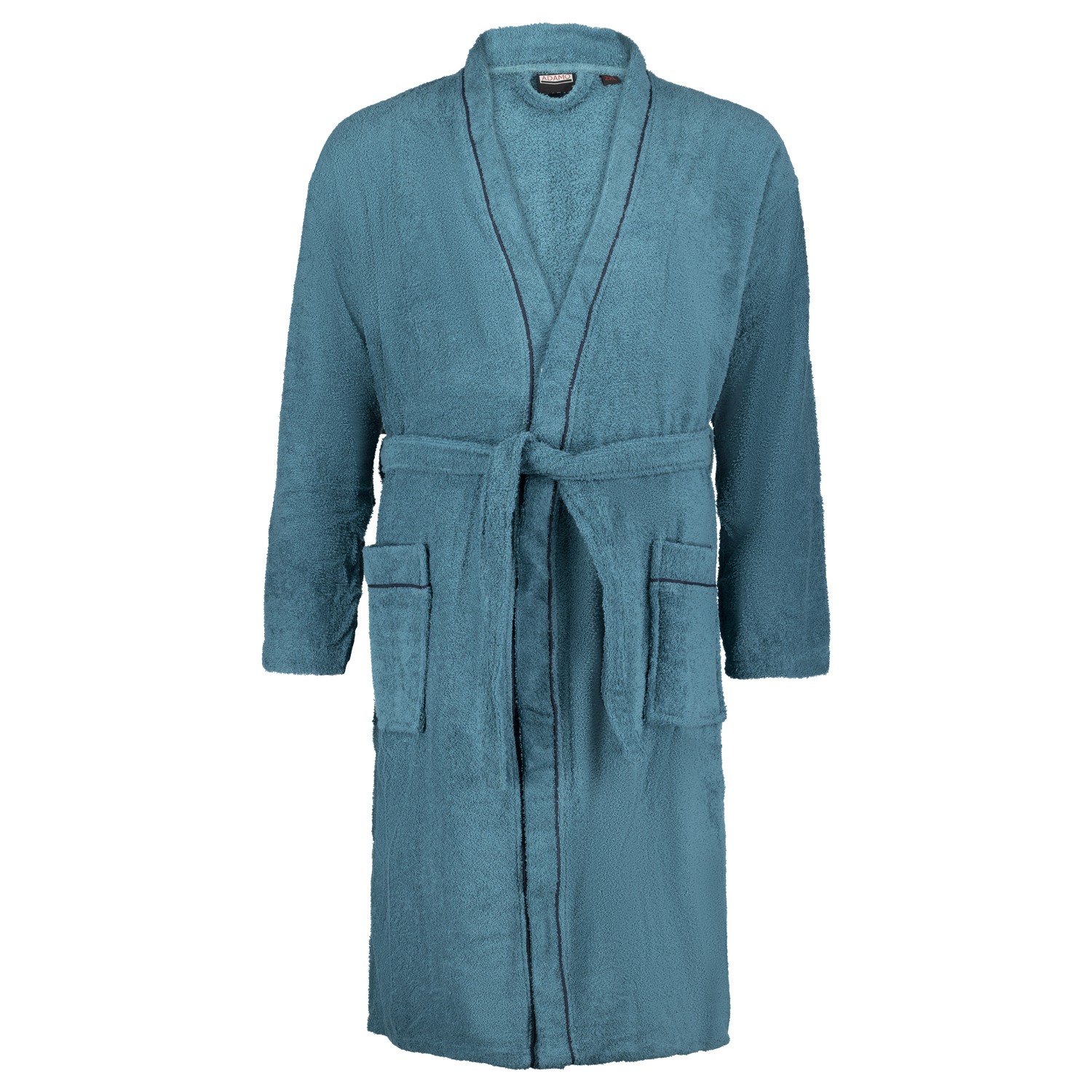 Bathrobe for men TALL FIT in petrol by ADAMO series "Jago" in oversizes up to 5XLT