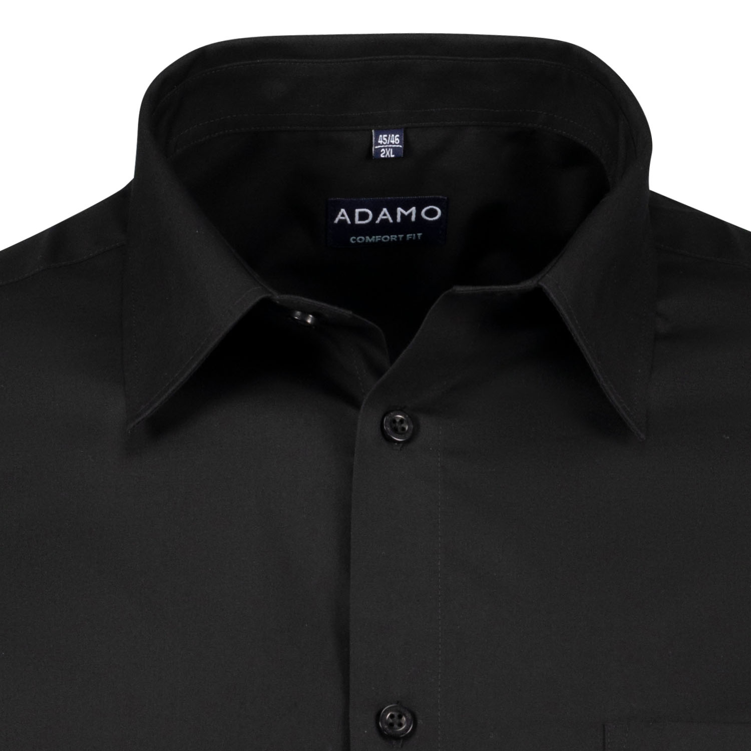 Schwarzes Herren Businesshemd Hemd COMFORT FIT langarm Serie "John" von ADAMO in großen Größen von 2XL bis 10XL