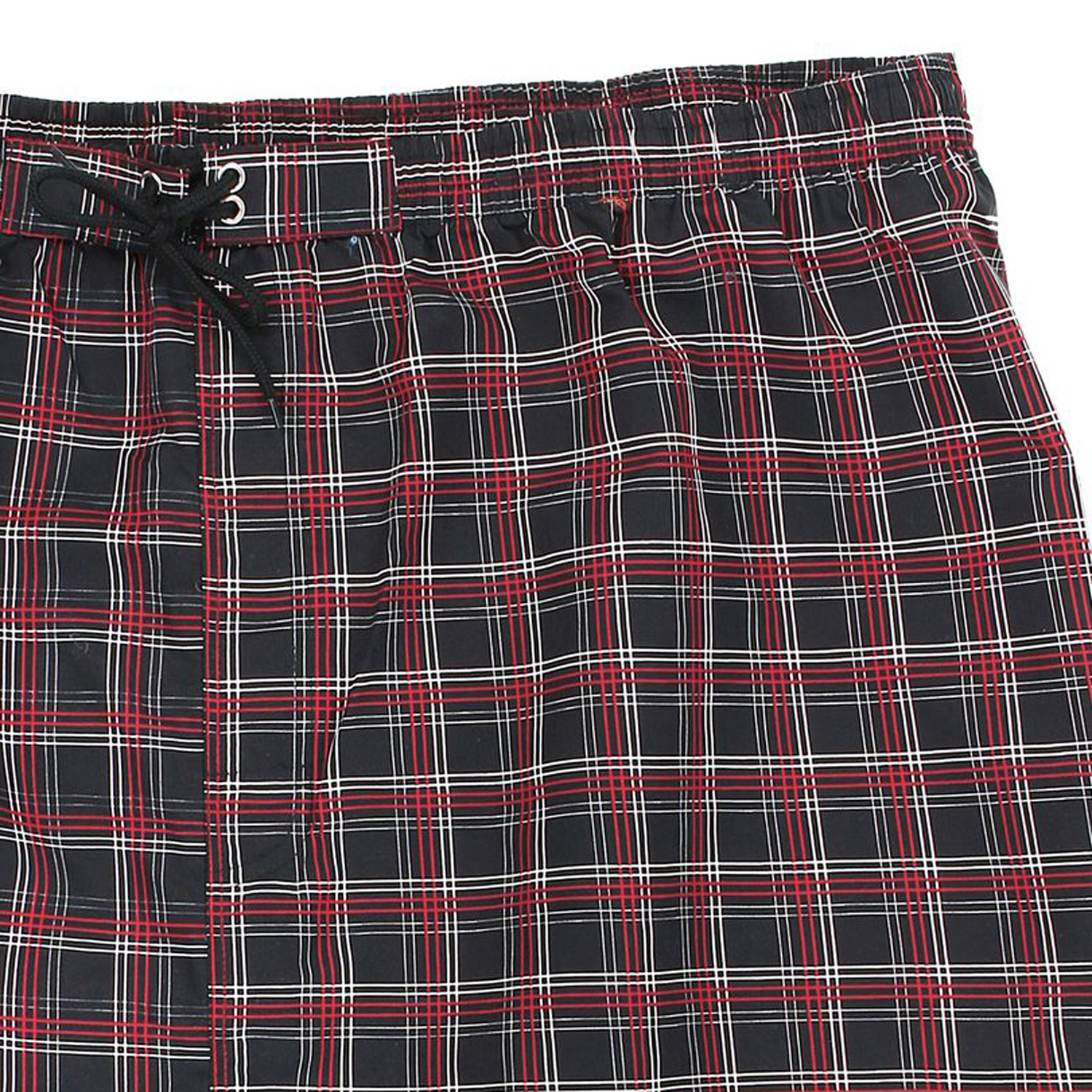 Swimming trunks in black-red-white-checked by eleMar up to oversize 10XL