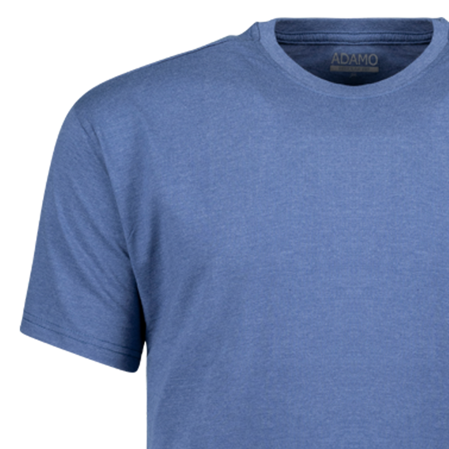Jeansblaues Herren Übergrößen T-Shirt meliert 2XL-12XL von ADAMO Modell Kevin mit Rundhals