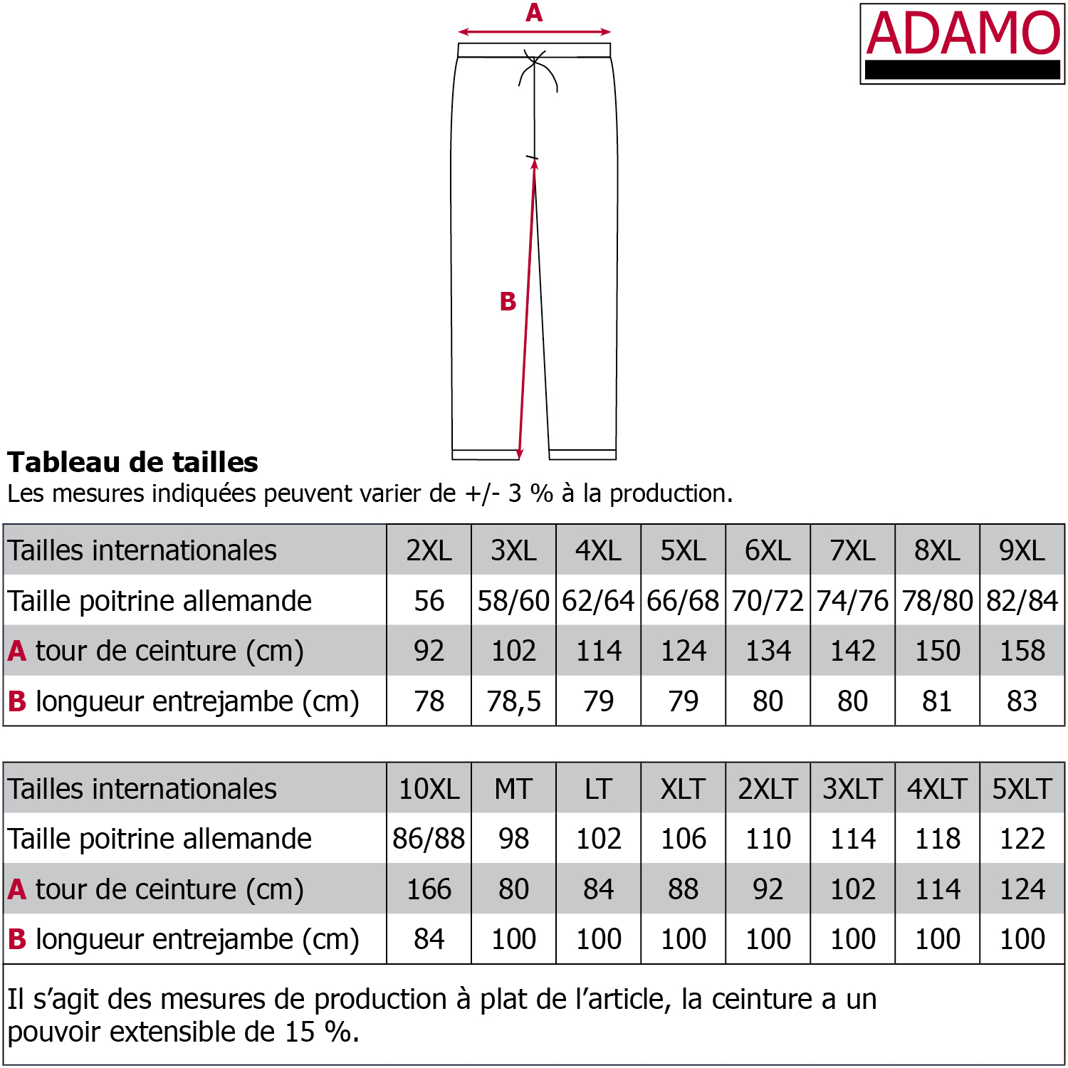 Schlafanzughose lang für Herren von ADAMO in Übergrößen XXL-10XL und in Langgrößen 98-122