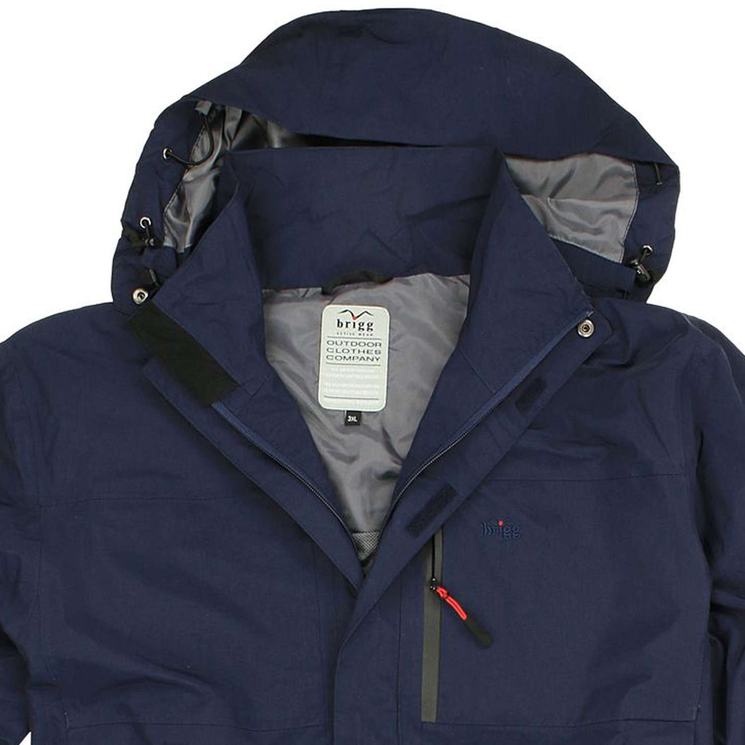 Lightweight functional jacket in navy by Brigg up to oversize 10XL