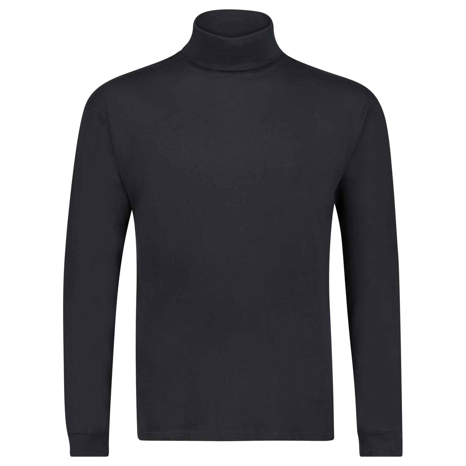 Longsleeve for men COMFORT FIT with turtle neck in black by ADAMO in size 2XL up to oversize 12XL