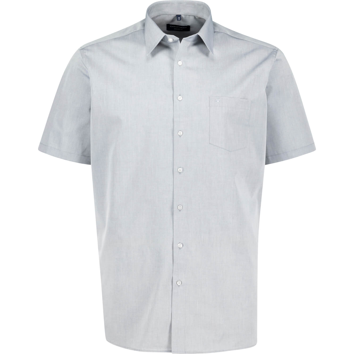 Short sleeve shirt in light grey by Casamoda up tp oversize 7XL