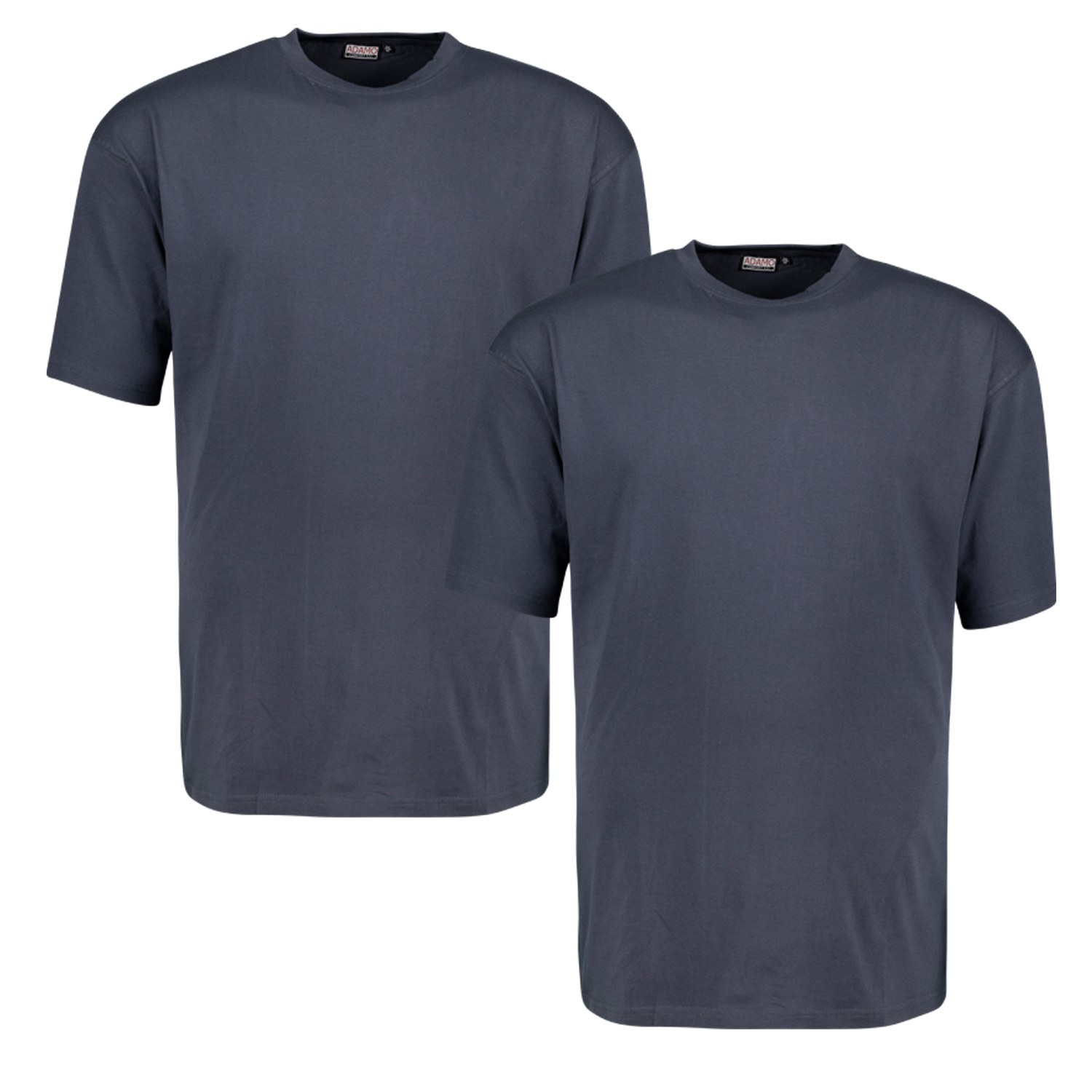 Double pack COMFORT FIT dark grey MARLON t-shirt by ADAMO up to kingsize 12XL