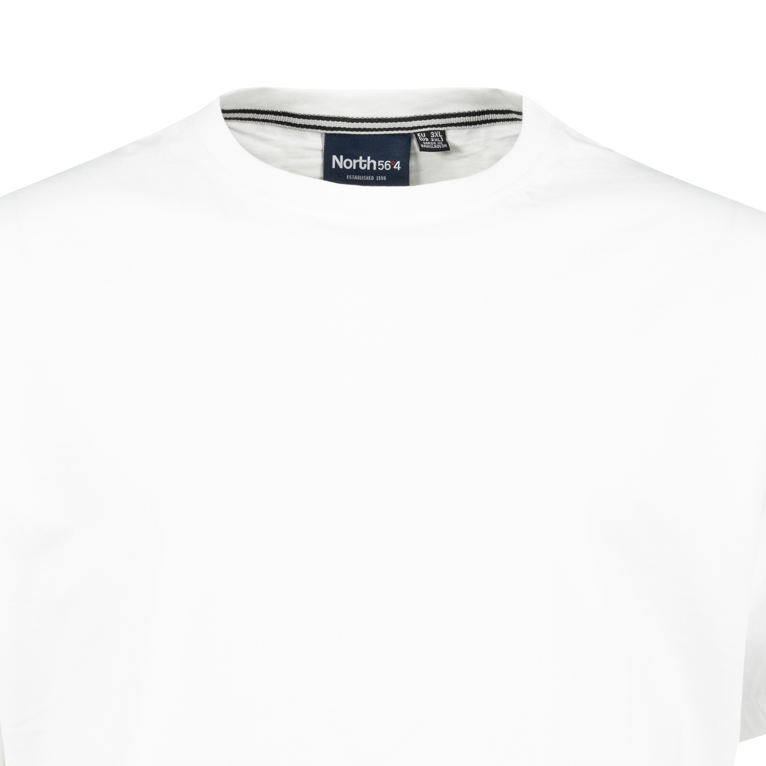 Basic t-shirt in white by North 56°4 in extra large sizes until 8XL