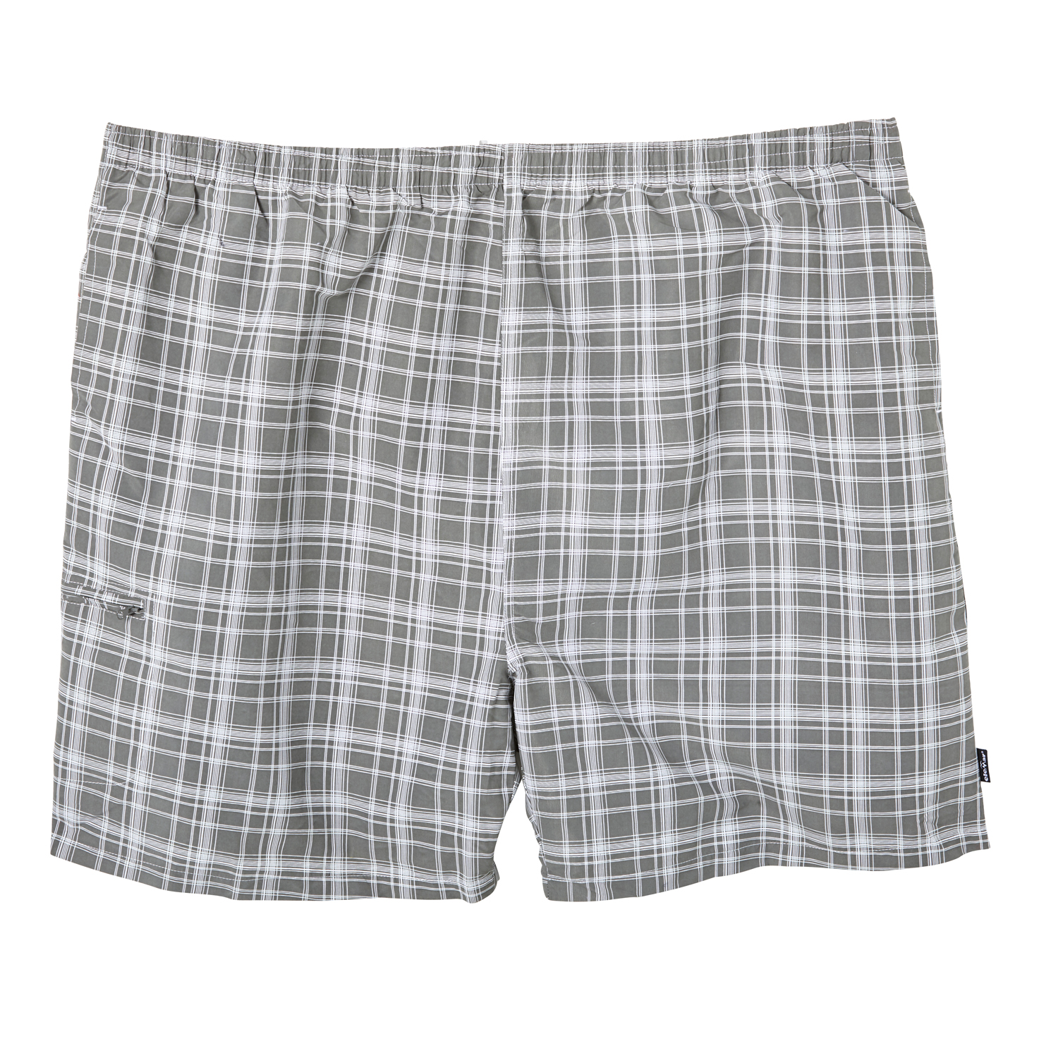 Swim shorts in grey-white checkered by eleMar up to oversize 10XL