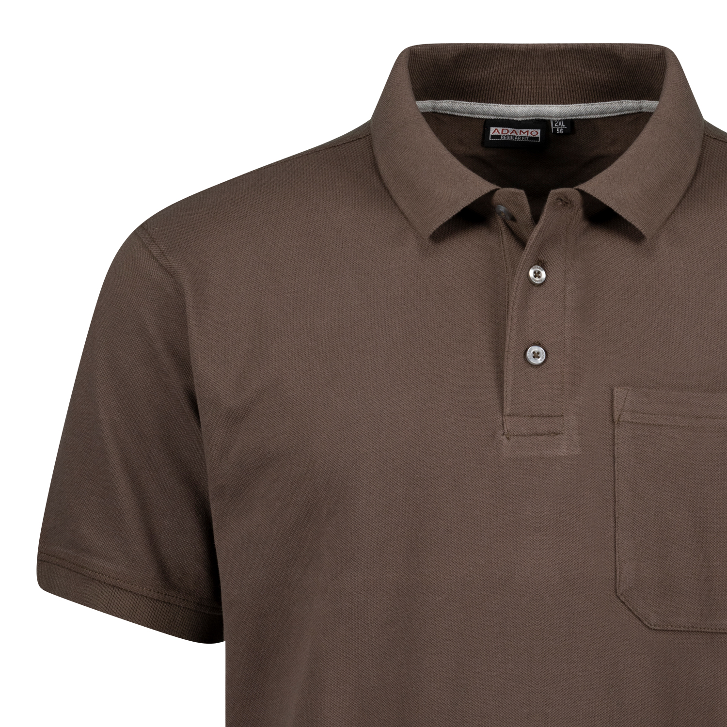 Short sleeve polo shirt REGULAR FIT series Klaas by Adamo in brown up to oversize 10XL