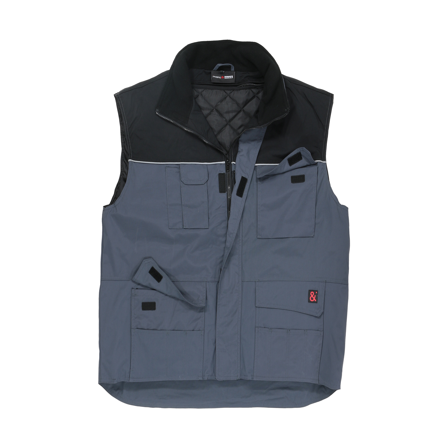 2 in 1 Work vest in anthracite by Marc&Mark in oversizes up to 10XL