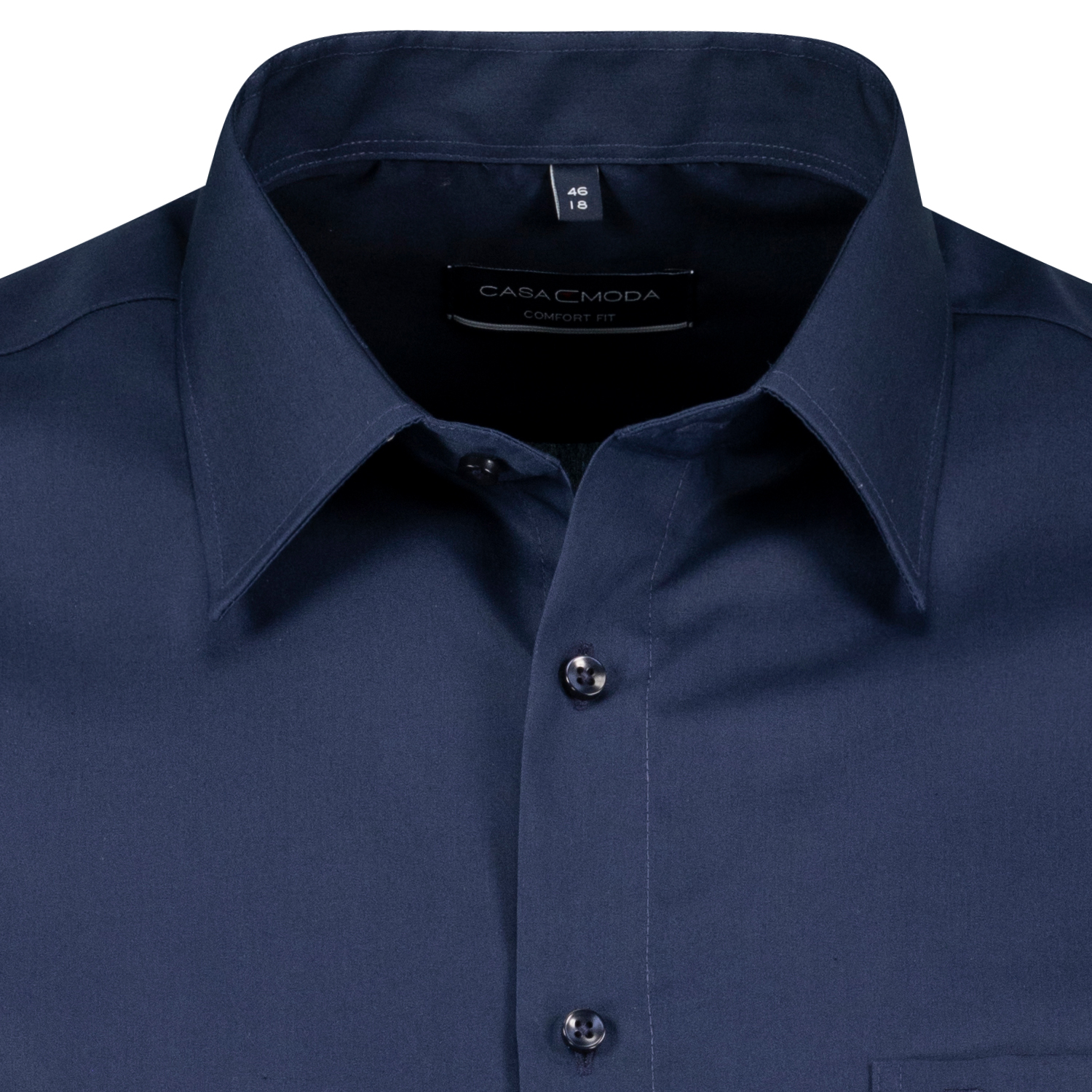 Short sleeve shirt in dark blue by Casamoda up tp oversize 7XL