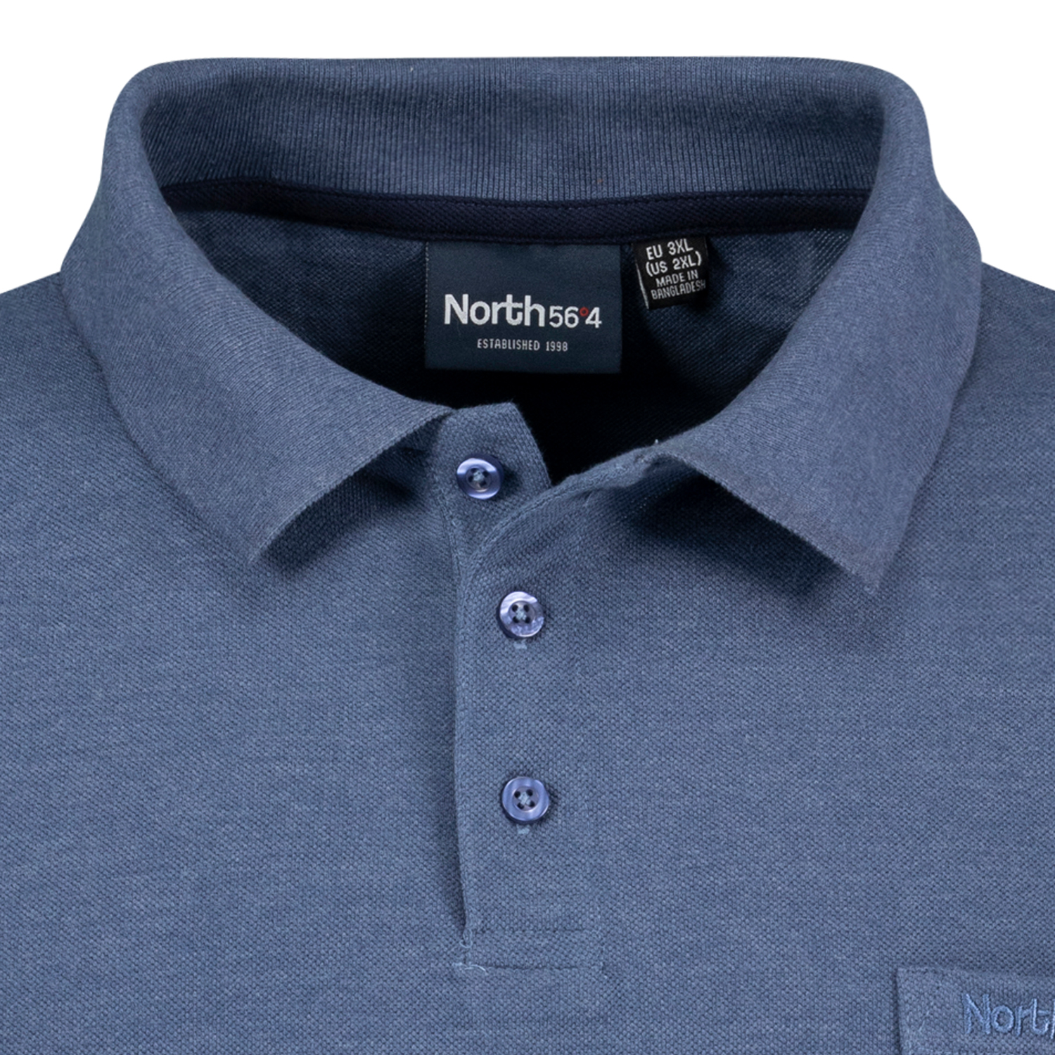 Blaues Poloshirt Pique für Herren in großen Größen 3XL - 8XL Greyes/North 56°4