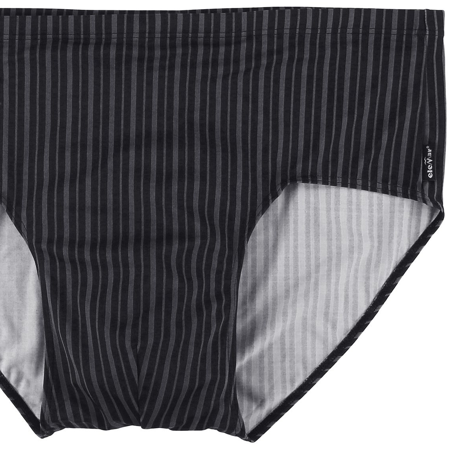 ELEMAR Männer Badeslip Badehose Schwimmhose Slip gestreift von in großen Größen bis 10XL in schwarz-grau