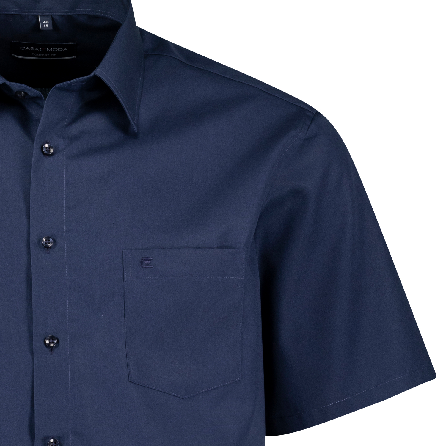 Short sleeve shirt in dark blue by Casamoda up tp oversize 7XL