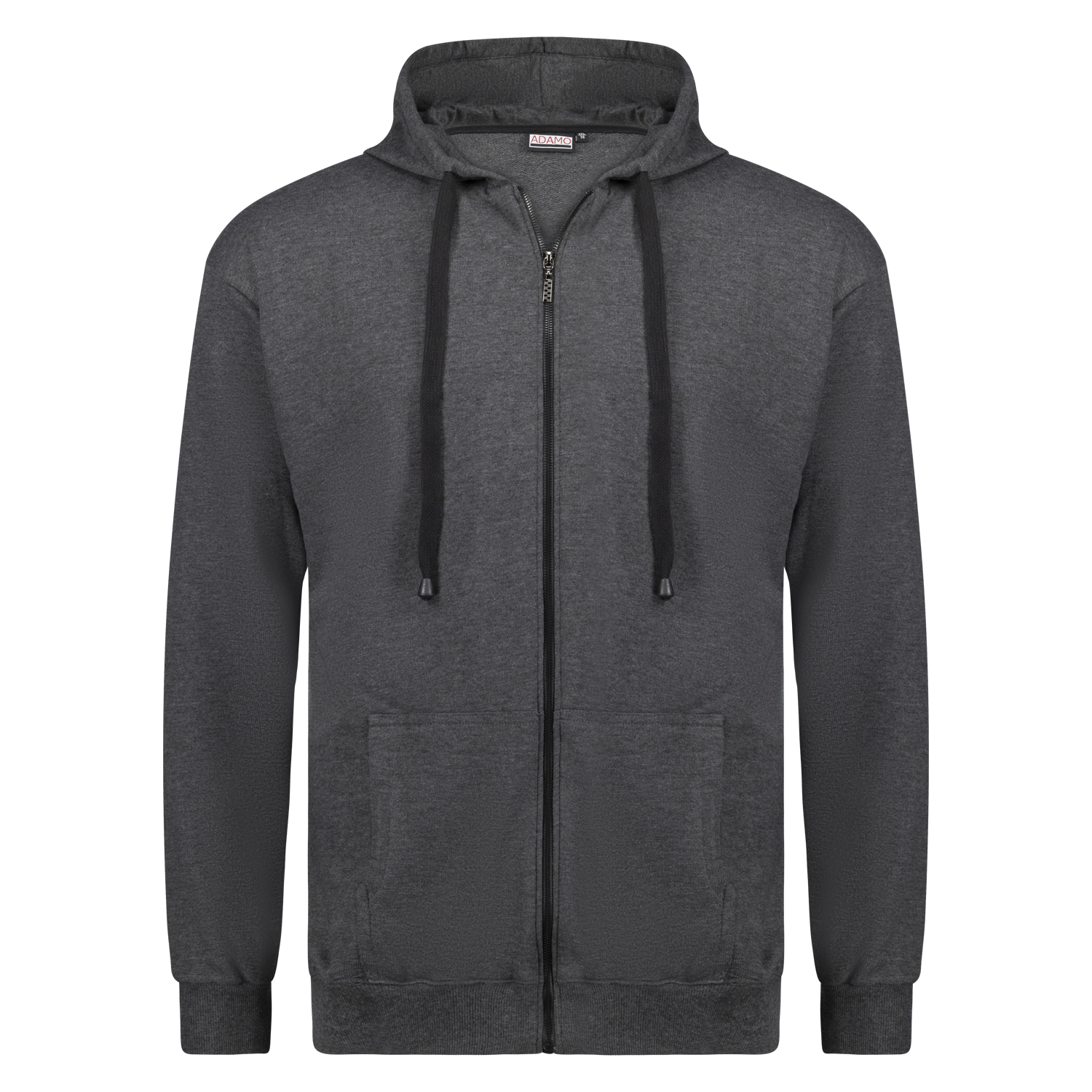 Hooded sweat jacket ATHEN from Adamo anthracite mottled in oversizes up to 14XL