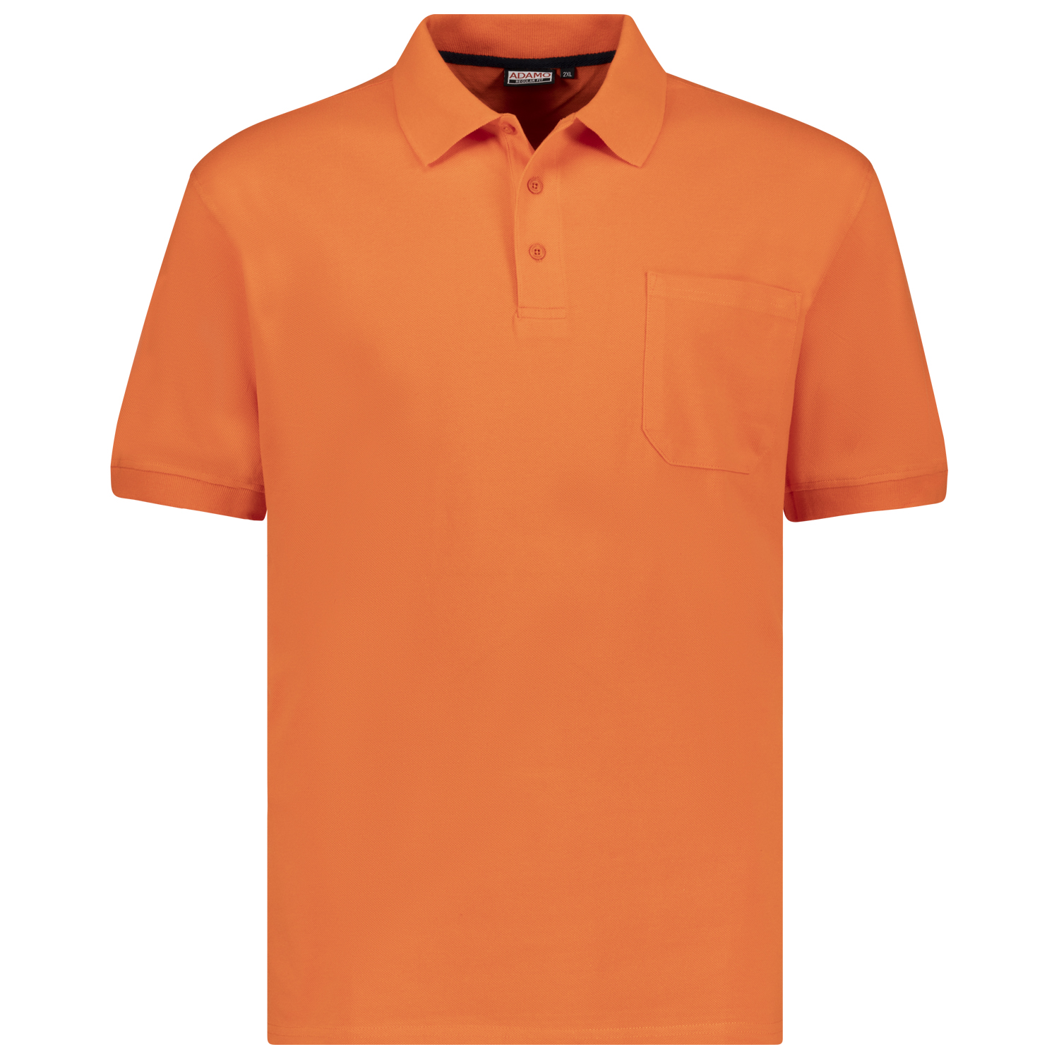 Orange farbenes kurzarm Polo Shirt KENO von ADAMO in Pique Qualität für Herren in großen Größen bis 10XL