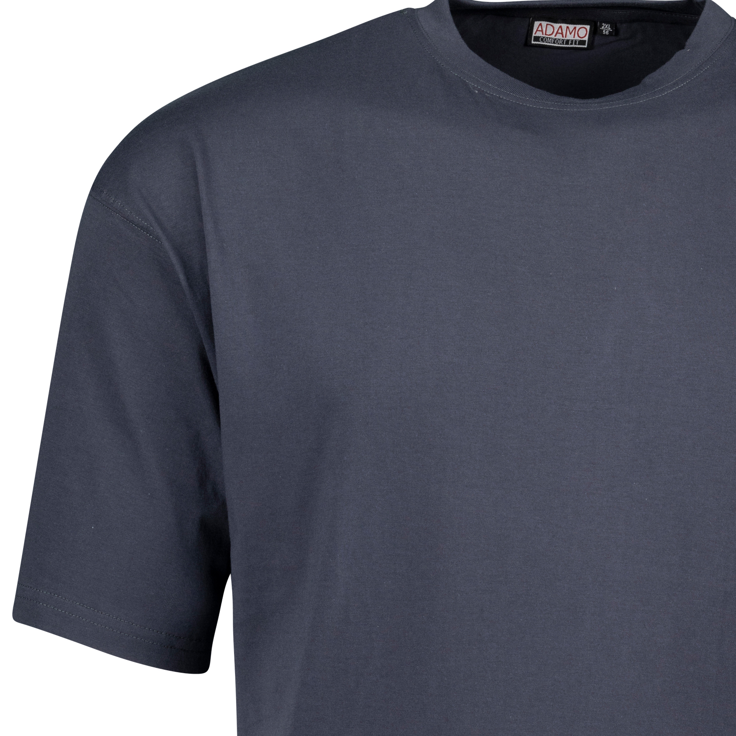 Dunkelgraues T-Shirt im Doppelpack COMFORT FIT Serie MARLON von ADAMO in großen Größen bis 12XL
