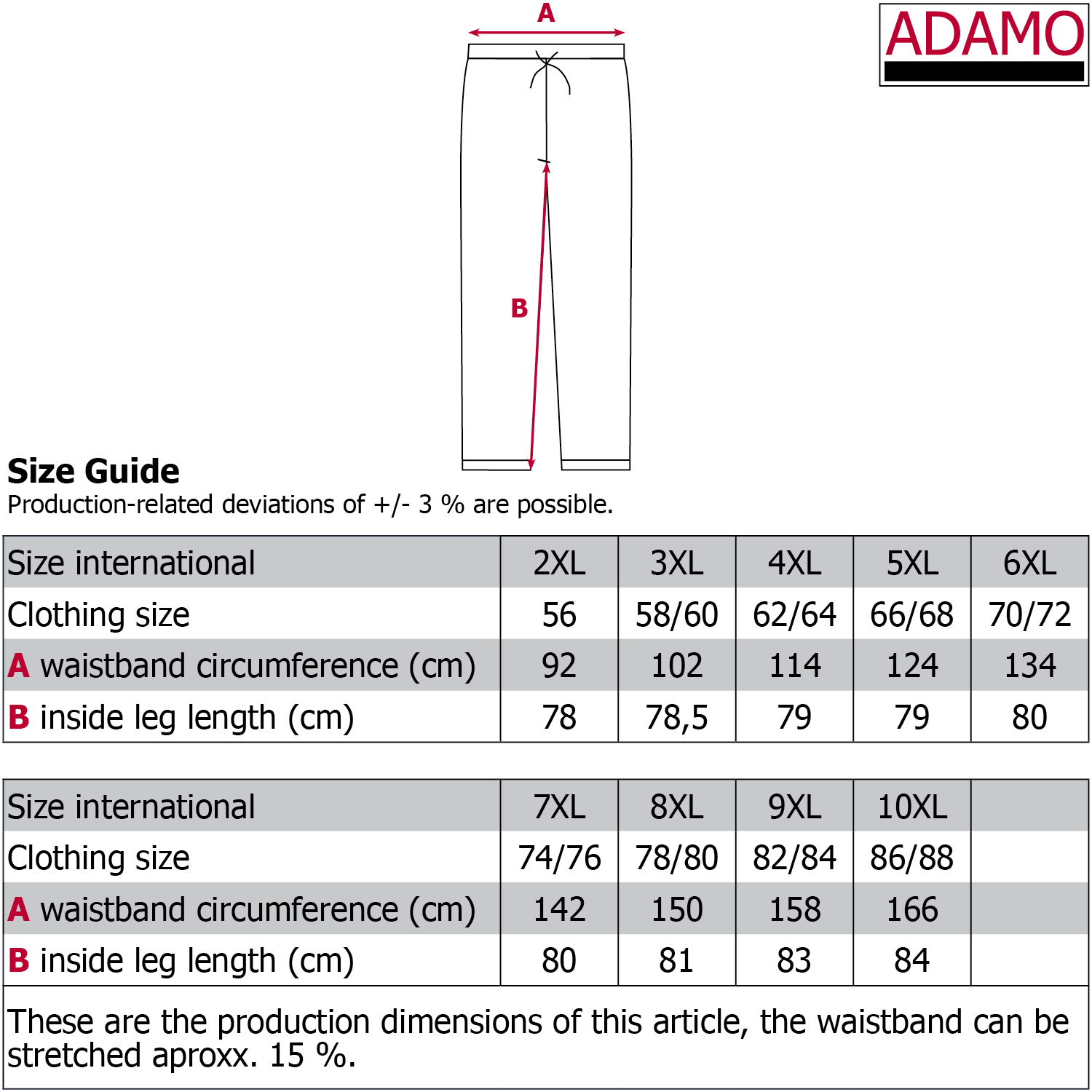 Lange Schlafhose von ADAMO in großen Größen bis 10XL