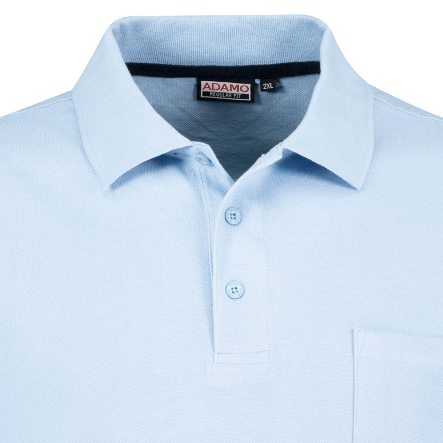 Hellblaues Kurzarm Polo Shirt KENO von ADAMO in Pique Qualität für Herren in großen Größen bis 10XL