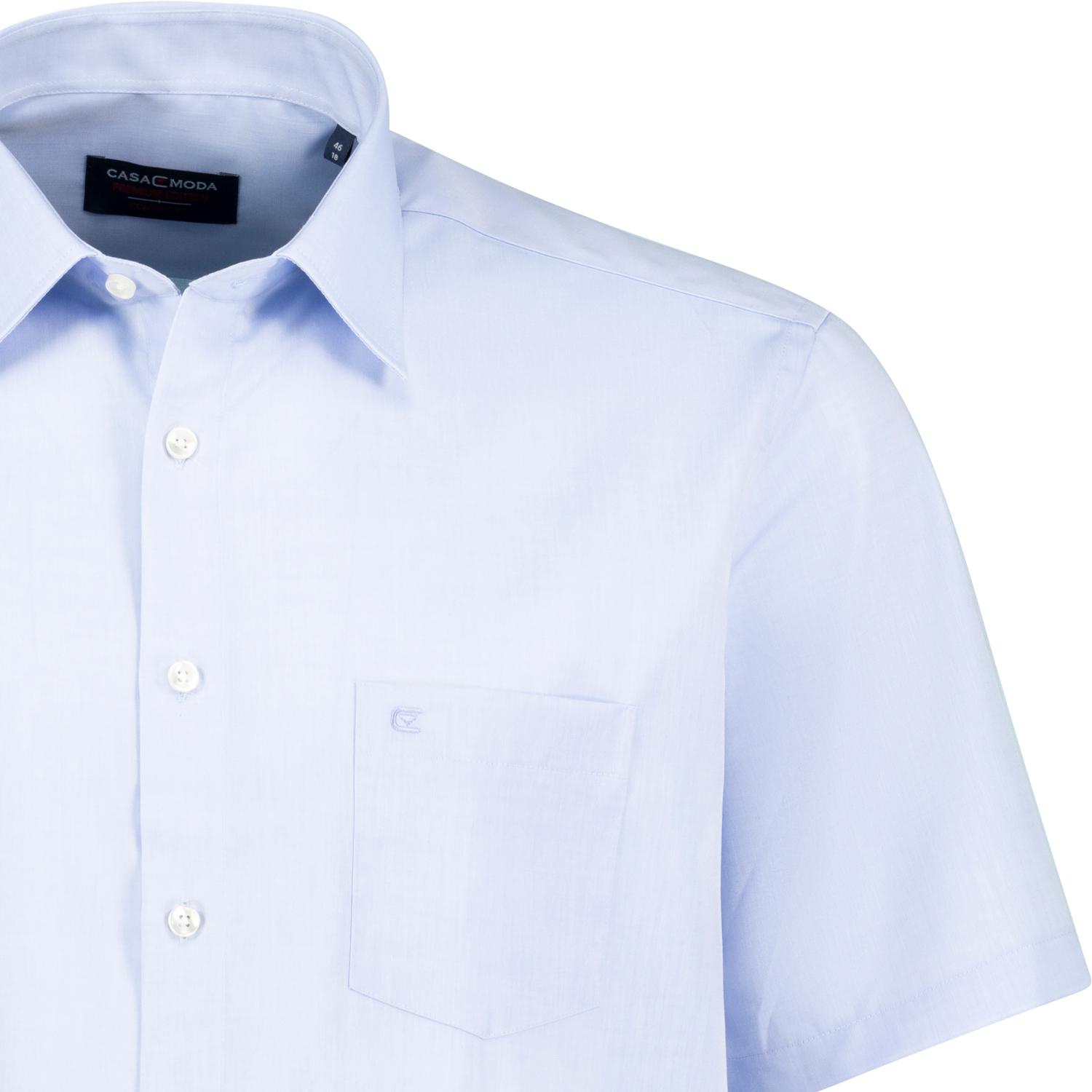 Short sleeve shirt in light blue by Casamoda up tp oversize 7XL