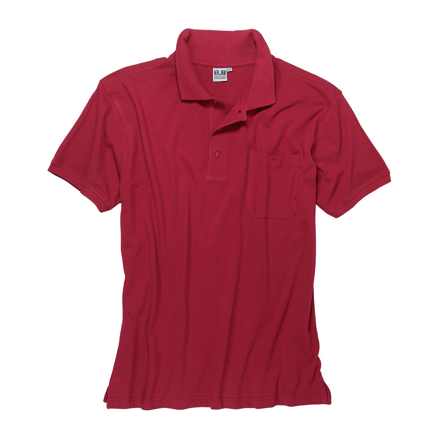 Red polo shirt by Big-Basics in oversizes up to 8XL