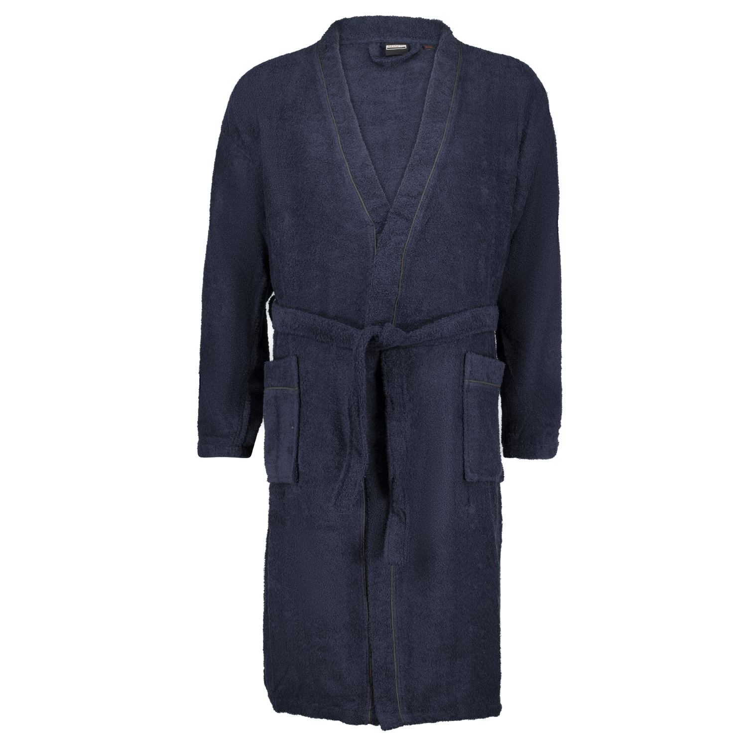 Bathrobe for men TALL FIT in navy by ADAMO series "Jago" in oversizes up to 5XLT