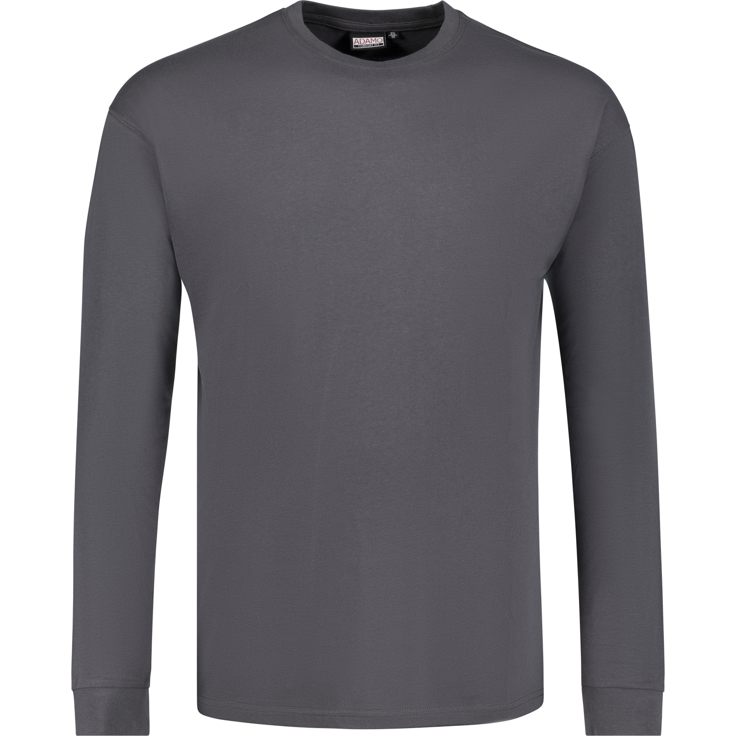 ADAMO longsleeve for men COMFORT FIT in dark grey with round neck up to size 12XL