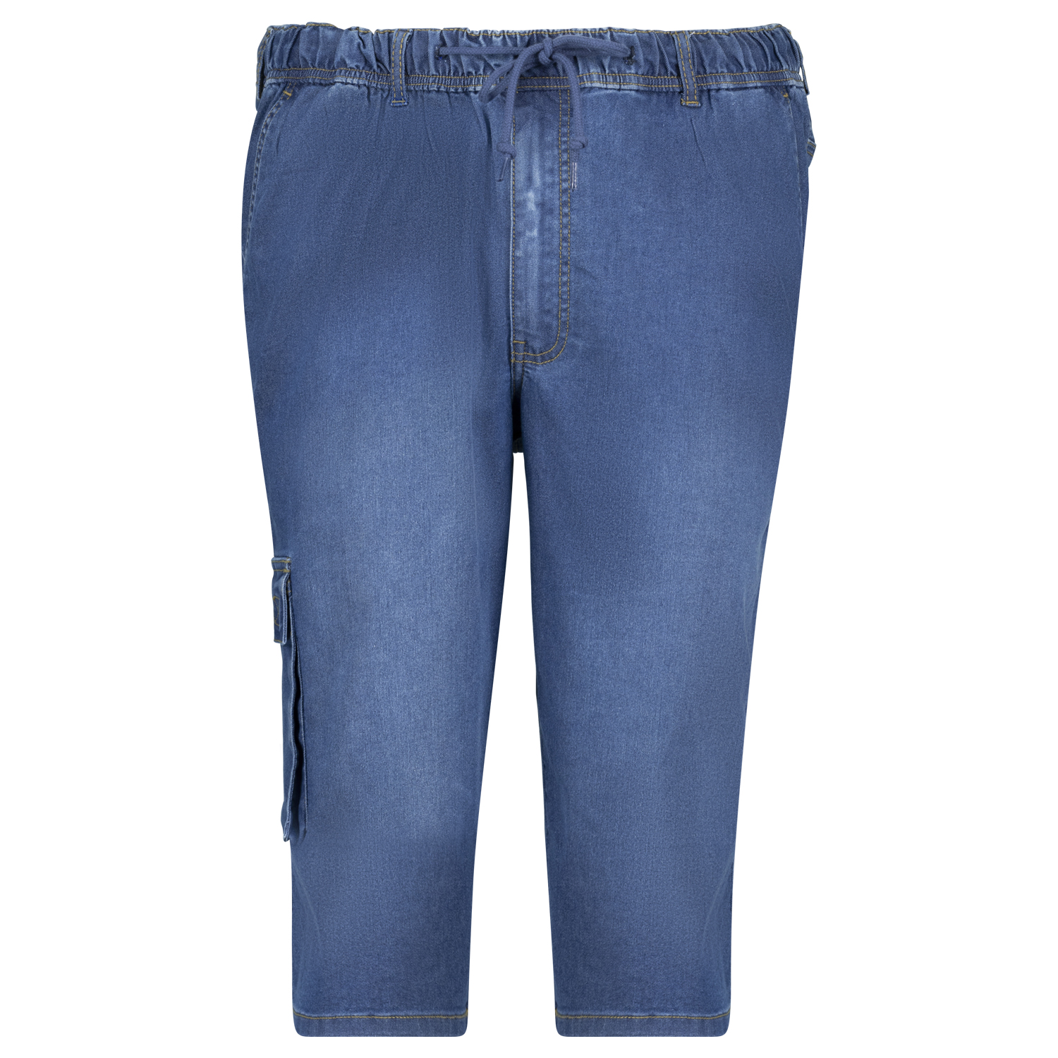 Jeans sweatpants capri in medium blue for men by Adamo series "Dallas" in oversizes up to 12XL