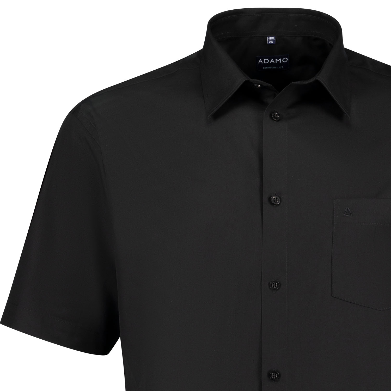 ADAMO Kurzarm Businesshemd schwarz COMFORT FIT Serie "Warren" in großen Größen von 2XL bis 10XL