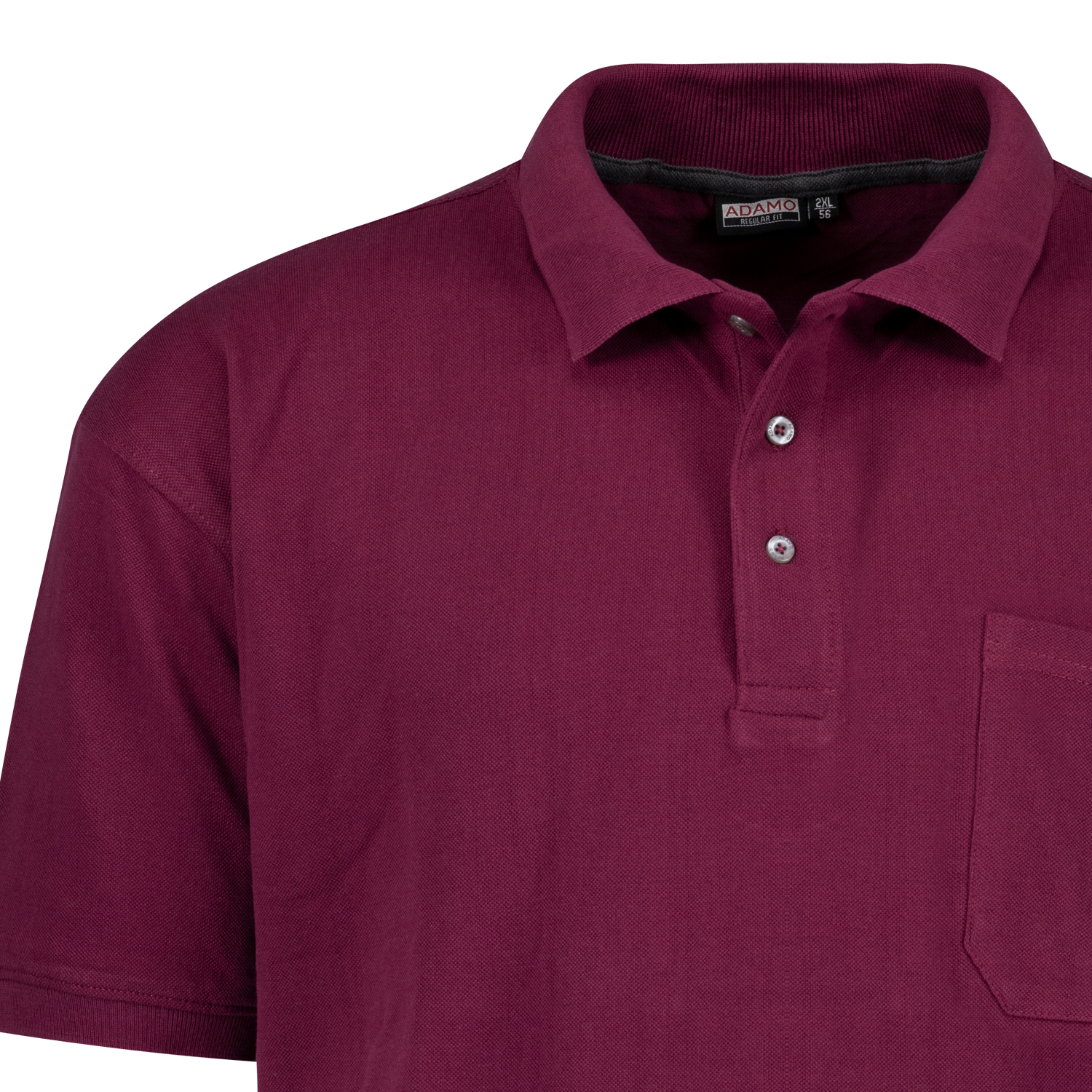 Brombeerrotes Kurzarm Polo Shirt KLAAS von ADAMO in Pique Qualität für Herren in großen Größen bis 10XL